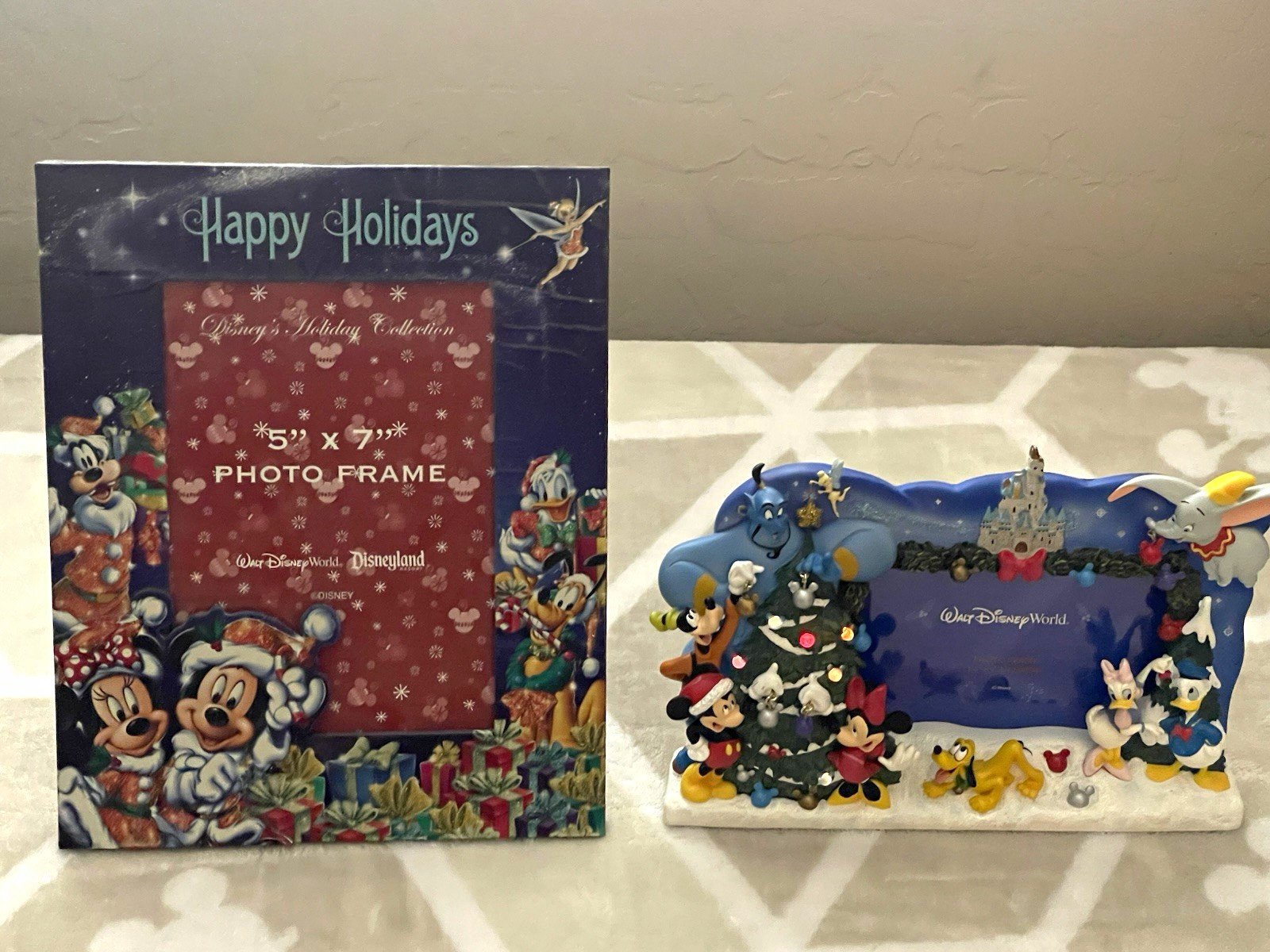 Disney Happy Holidays Photo Frame 5x7 & WDW Resort Light-Up Frame 3.5x5