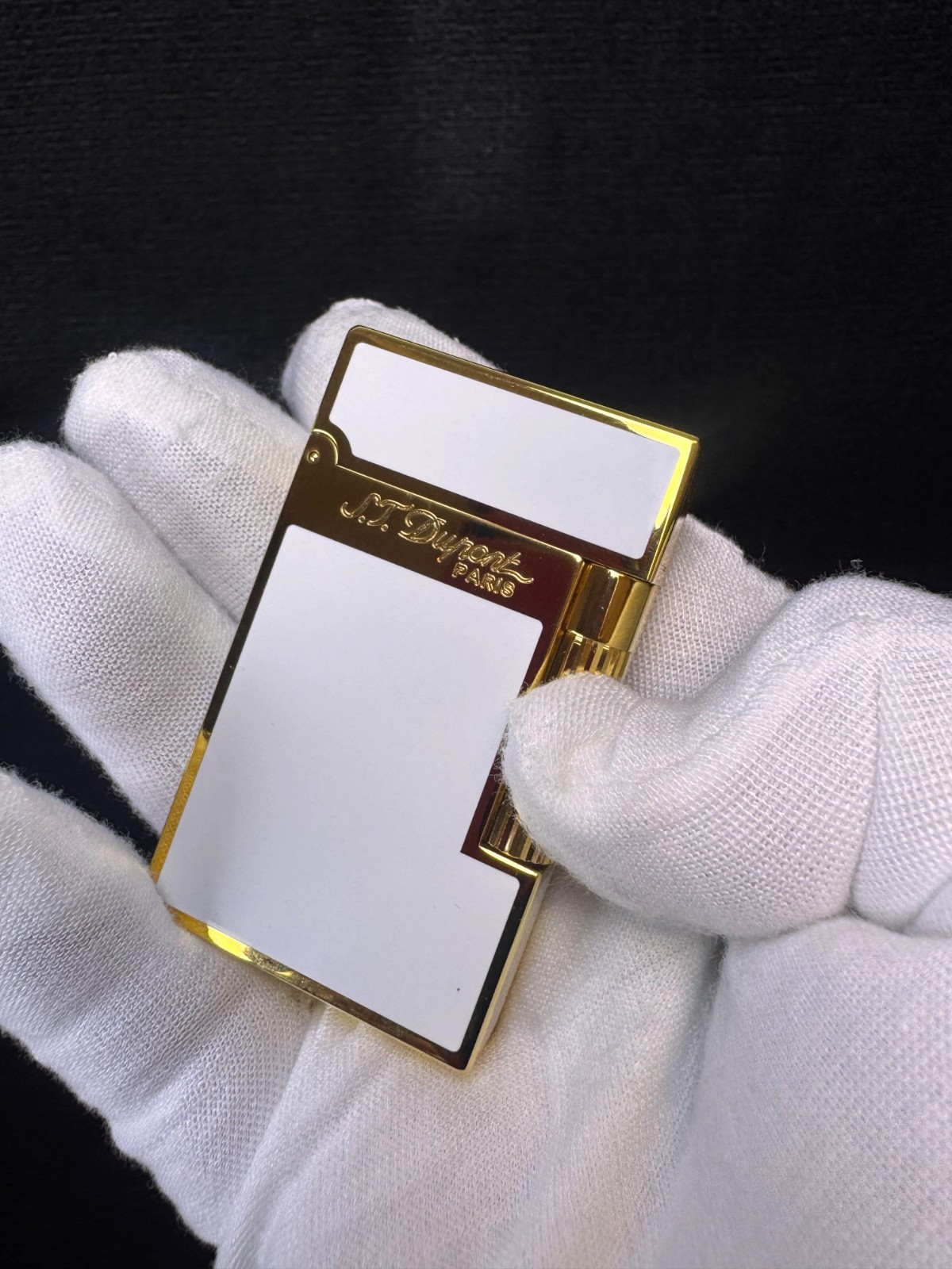 S.T. DUPONT Ligne 2 Single Flame white Lacquer vintage Lighter with gift box