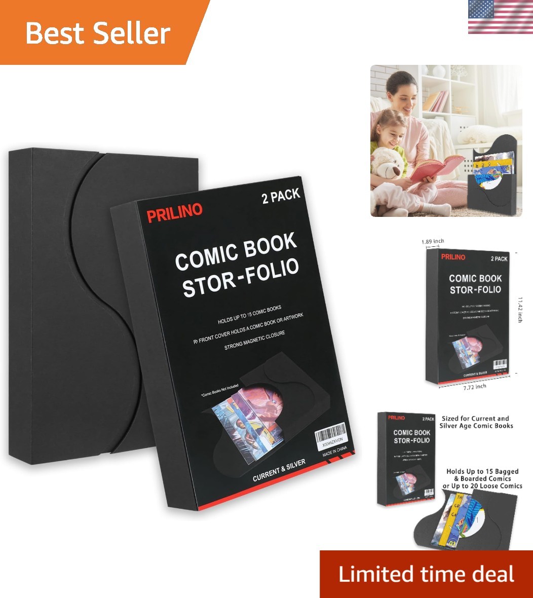 Durable 2-Pack Black Comic Book Stor-Folio - Organize & Protect Your Comics