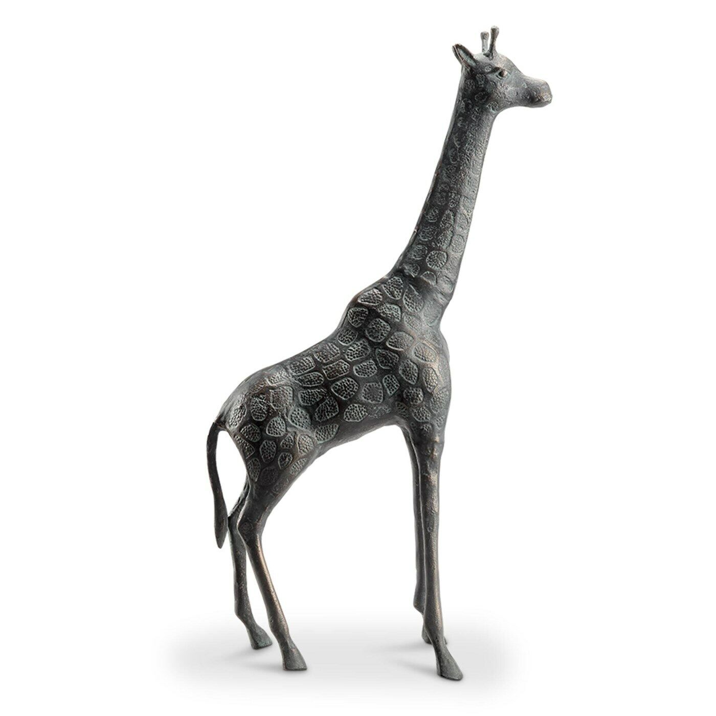 Beautiful Black Stylish Cast Iron Giraffe Sculpture With Textured Indoor Decor