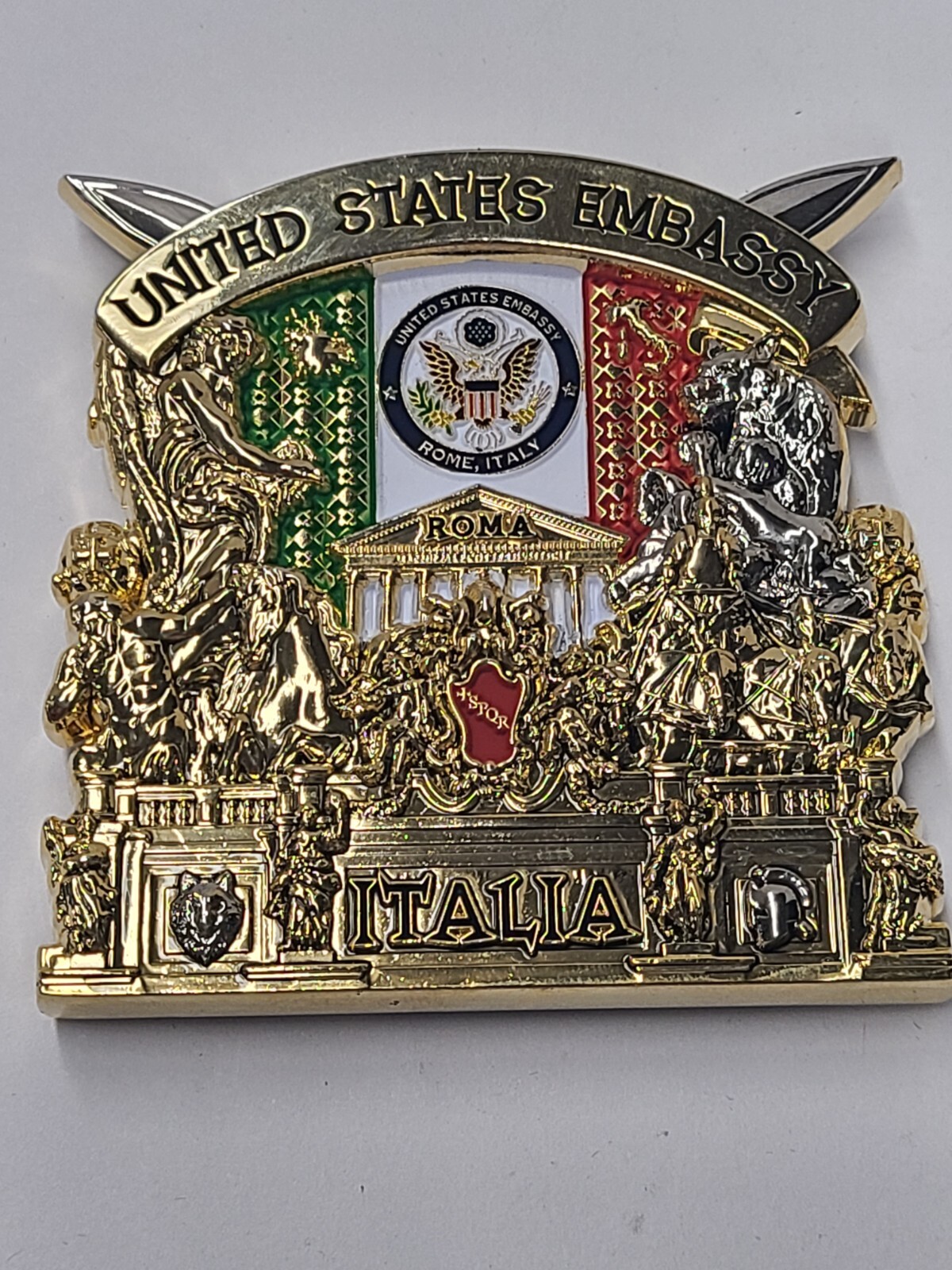 USMC MSG Marine Security Guard Detachment Rome, Italy Challenge Coin
