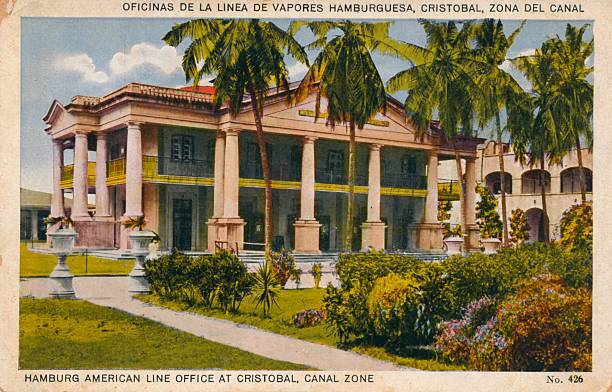 Hamburg American Line Office at Cristobal, Canal Zone, c1920s The o - Old Photo