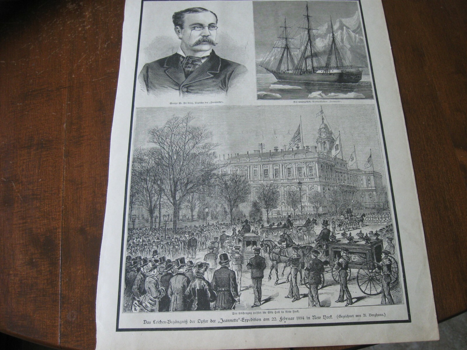 1884 Art Print ENGRAVING - JEANNETTE EXPEDITION Celebration NEW YORK de Long NYC 1884 Art Print ENGRAVING - JEANNETTE EXPEDITION Celebration NEW YORK de Long NYC