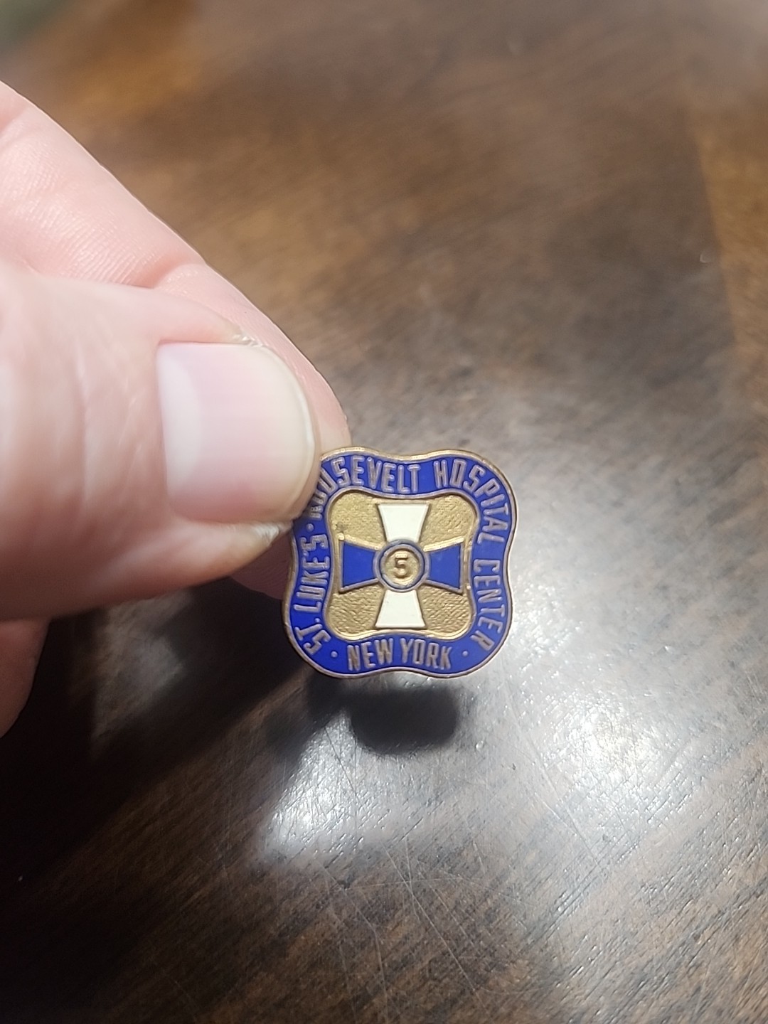 Vintage St Lukes Roosevelt Hospital Center Pin Button New York City