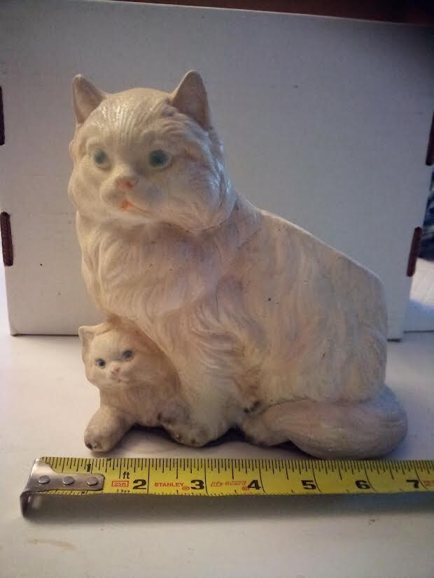 Vintage cat kitten planter -unglazed 7\'H\'x7\'W\'x4\
