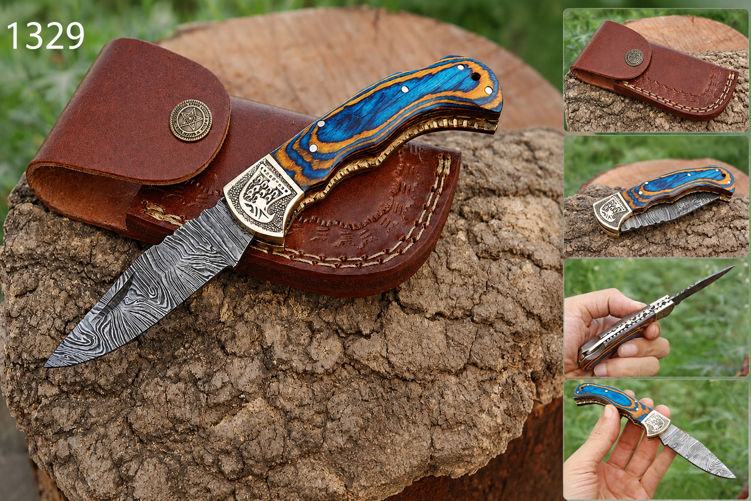 Bench Damascus made Folding Knife Pocket Knife Handmade Damascus Folding Knife