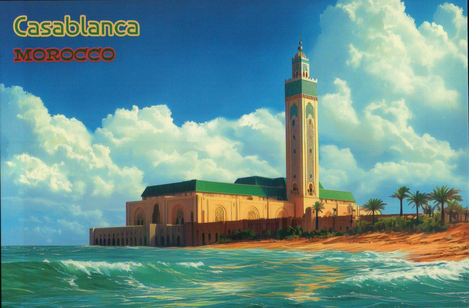 The Hassan II Mosque Casablanca Morocco Africa, Islamic 1993 --- Modern Postcard