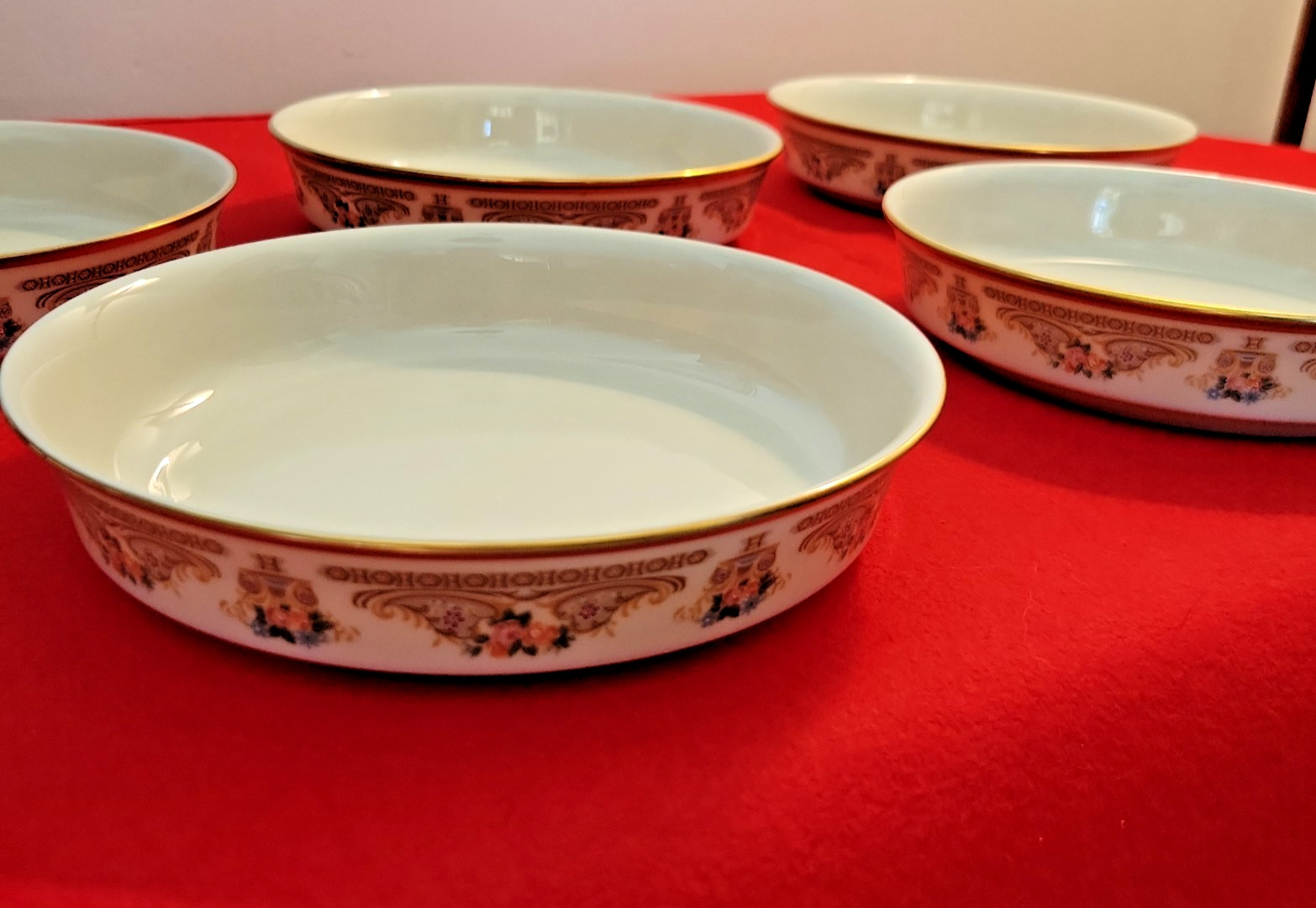5 Vintage Lenox Versailles Coupe Soup Bowls 7.5