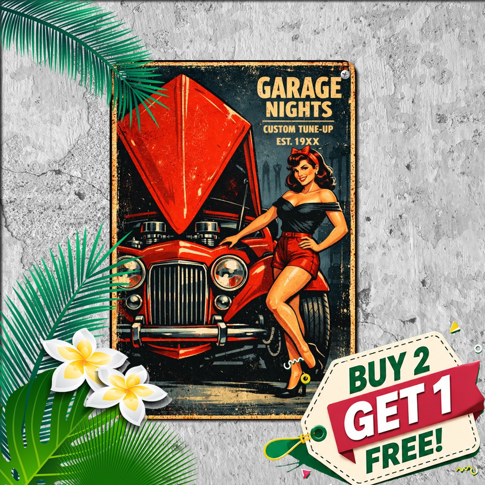 Vintage Style Illustration Wall Plaque Artistic Home Metal Tin Sign 8x12