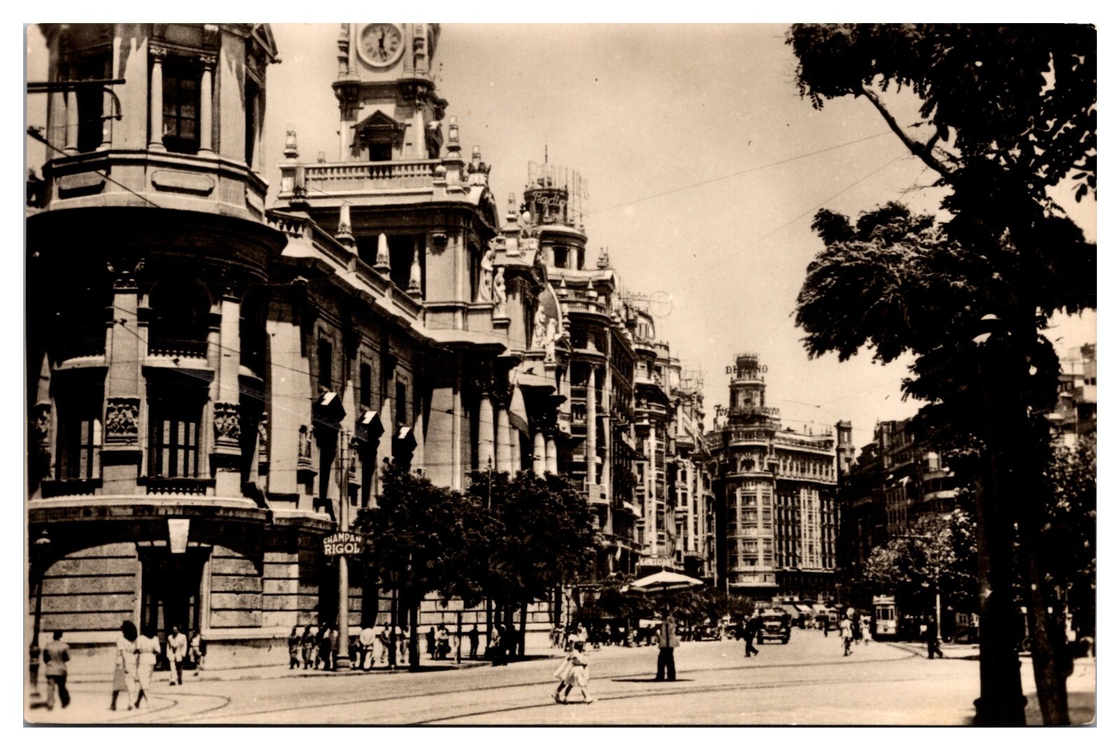 RPPC Plaza del Caudillo, Street Scene, Valencia, Spain RPPC Plaza del Caudillo, Street Scene, Valencia, Spain
