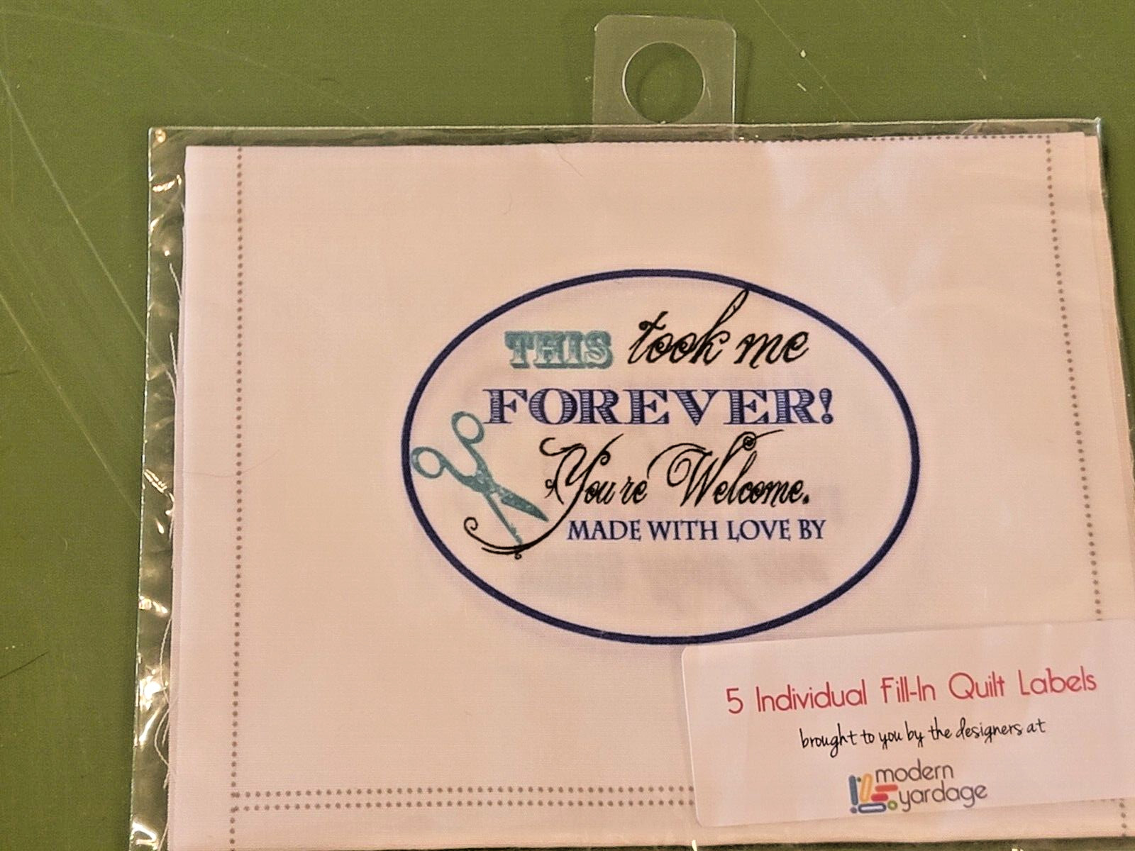 Modern Yardage 5 Individual Fill N Quilt Labels Muslin Took Me Forever Retro VTG