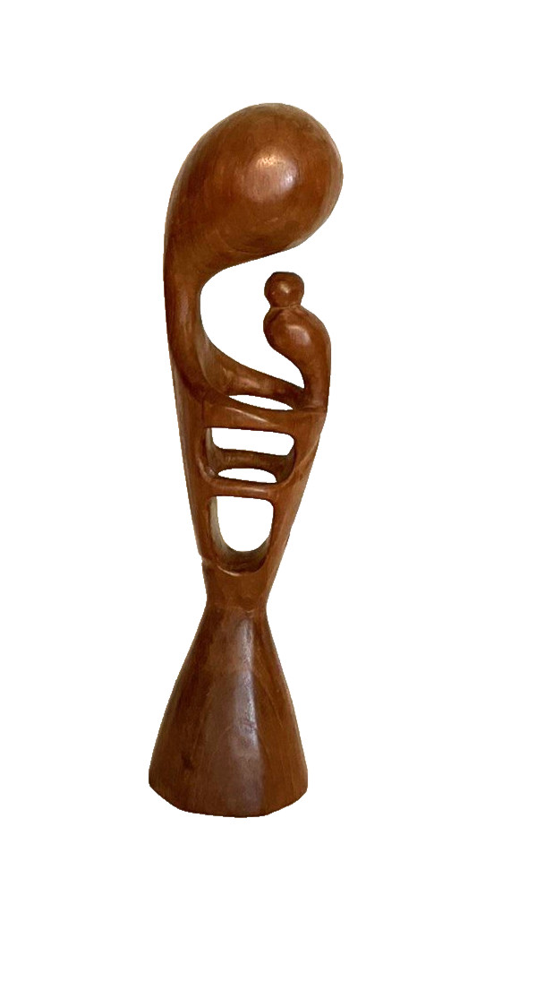 VTG 1970s Modernist Mother & Child Wooden Artisan Made Sculpture Approx. 11x3 VTG 1970s Modernist Mother & Child Wooden Artisan Made Sculpture Approx. 11x3