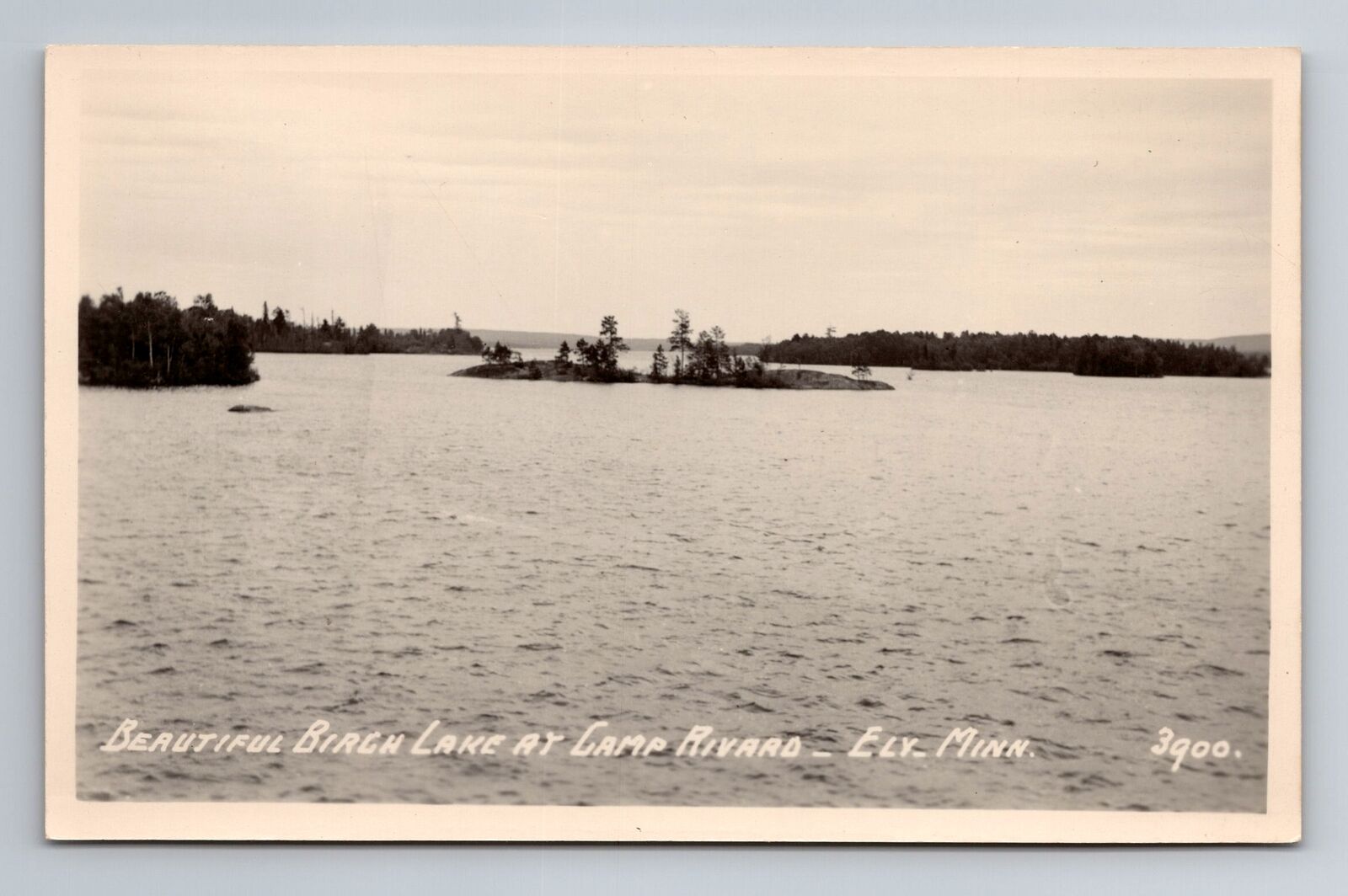 Ely MN-Minnesota RPPC Birch Lake At Camp Rivard, Antique, Vintage Postcard