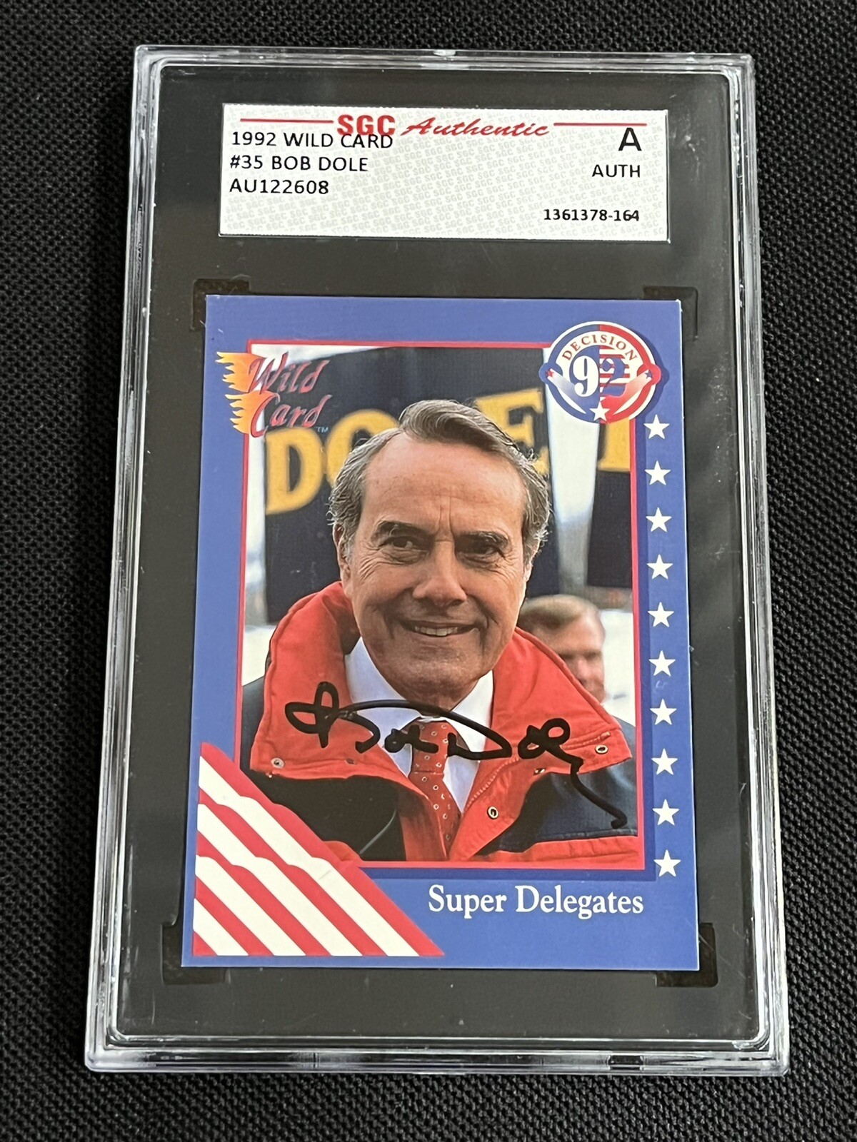 BOB DOLE 1992 WILD CARD DECISIONS SIGNED AUTOGRAPHED CARD #35 SGC AUTHENTIC