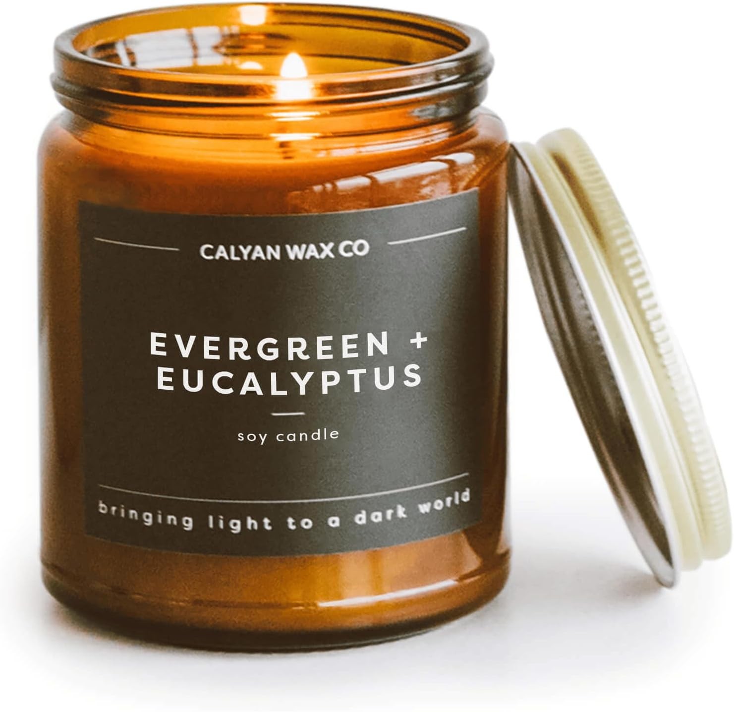 Calyan Wax Co. Soy Candle, Evergreen + 1 EA, / Eucalyptus 