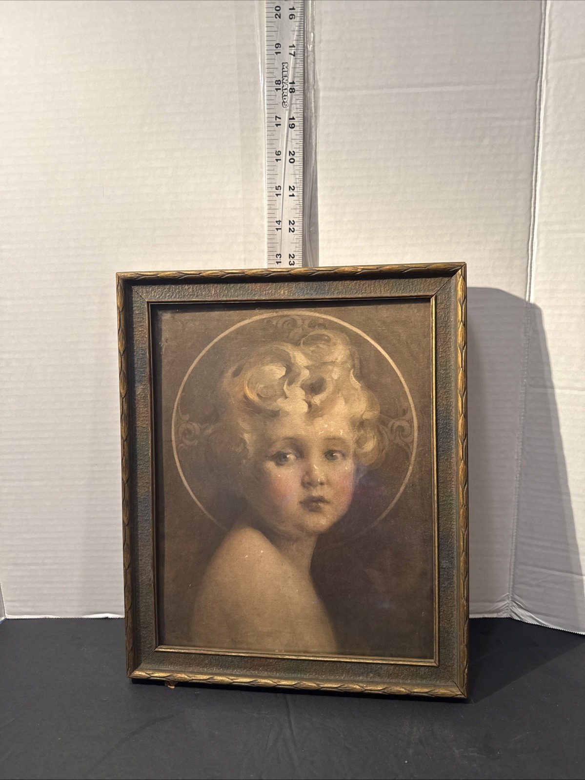 VTG The Light of the World Baby Jesus Print Wood Framed By C. Bosseron Chambers