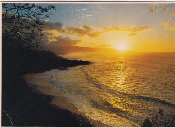 Sunset on Kaena Point & Waimea Bay, Hawaii