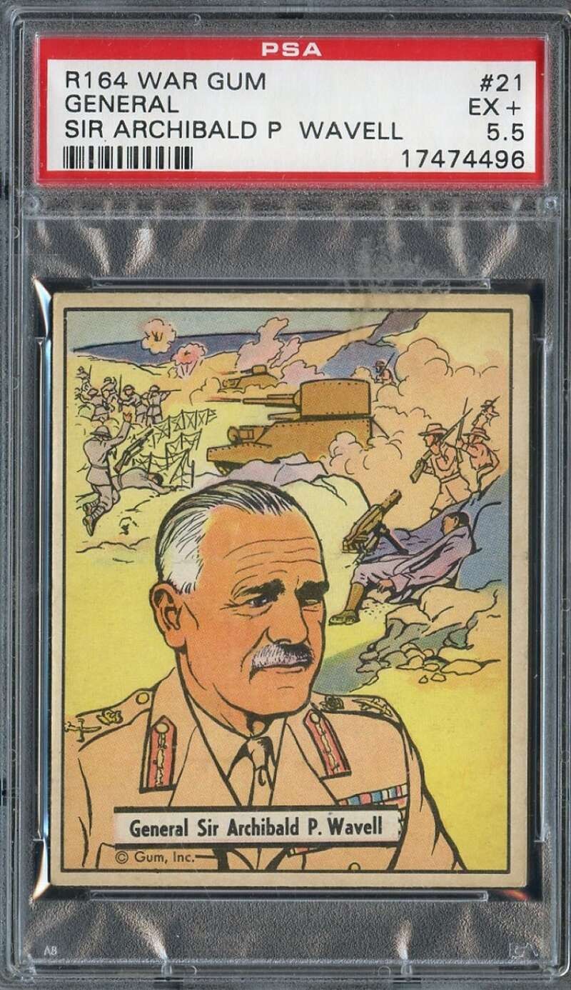 1941-42 GUM INC. WAR GUM #21 GENERAL SIR ARCHIBALD P. WAVELL PSA 5.5 *DS14964