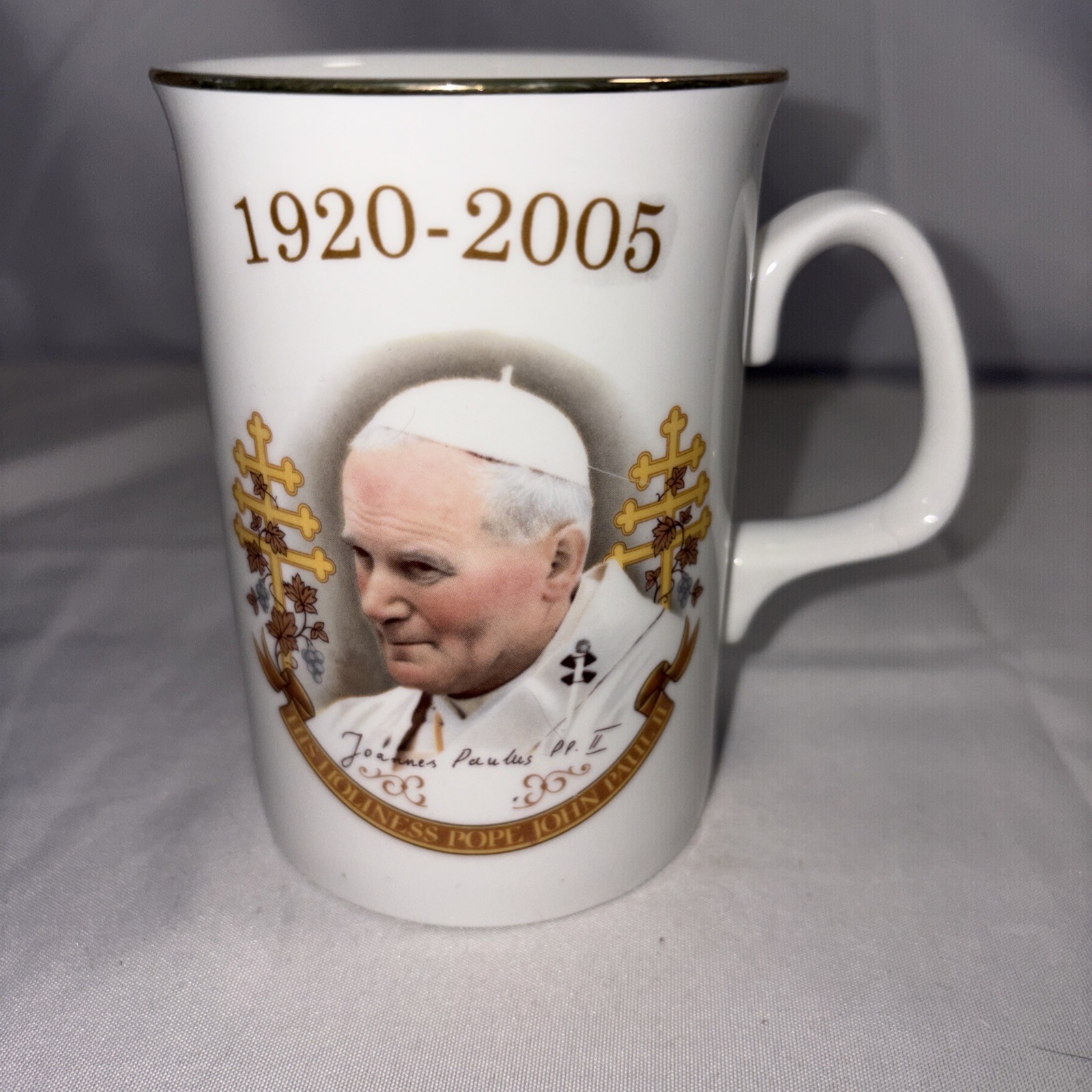 Pope John Paul II Mug His Holiness. Sheltonian China. Made InEngland. Bone China