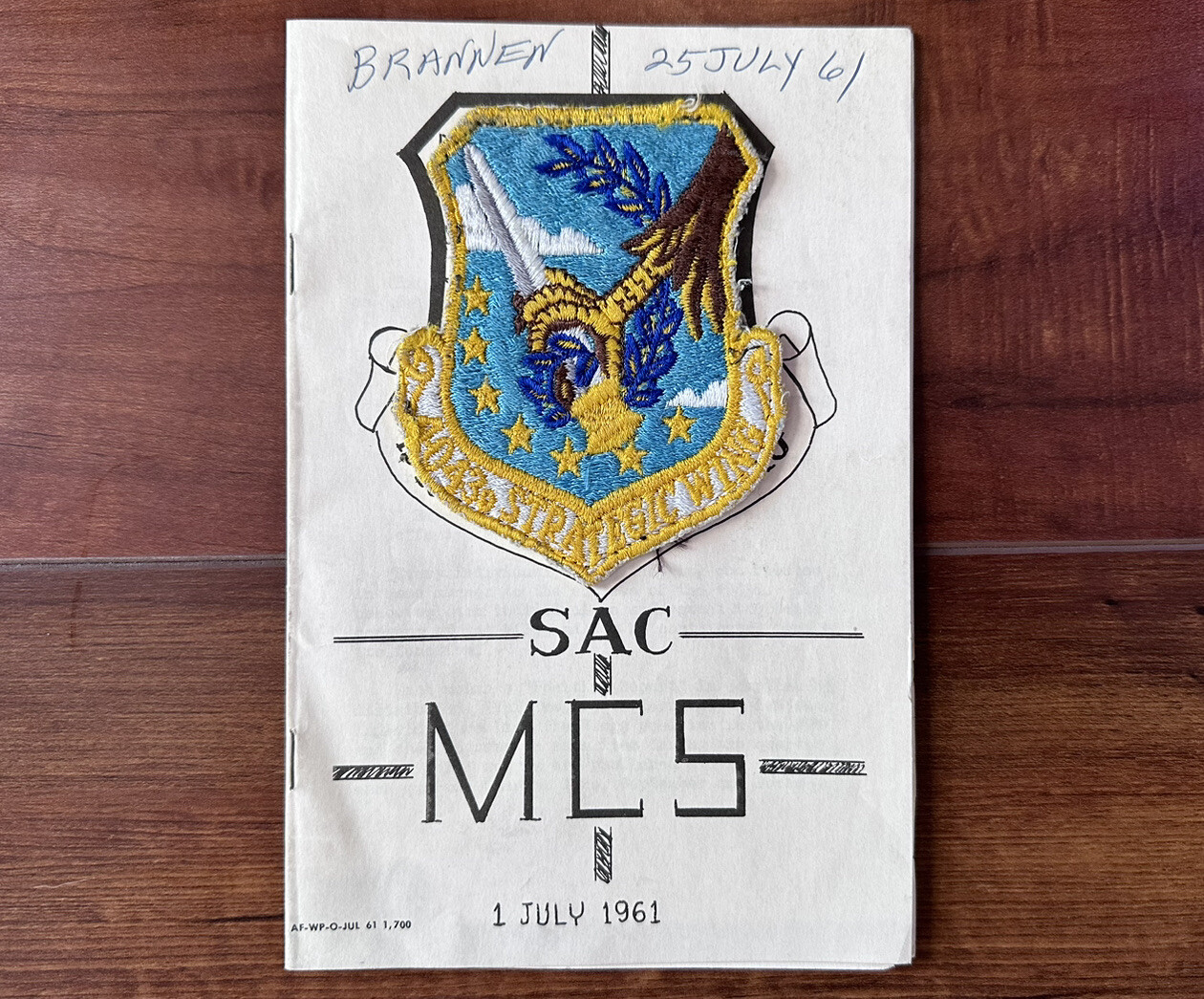 Vintage US Air Force 4043RD Strategic Wing Uniform Patch & SAC MCS Booklet