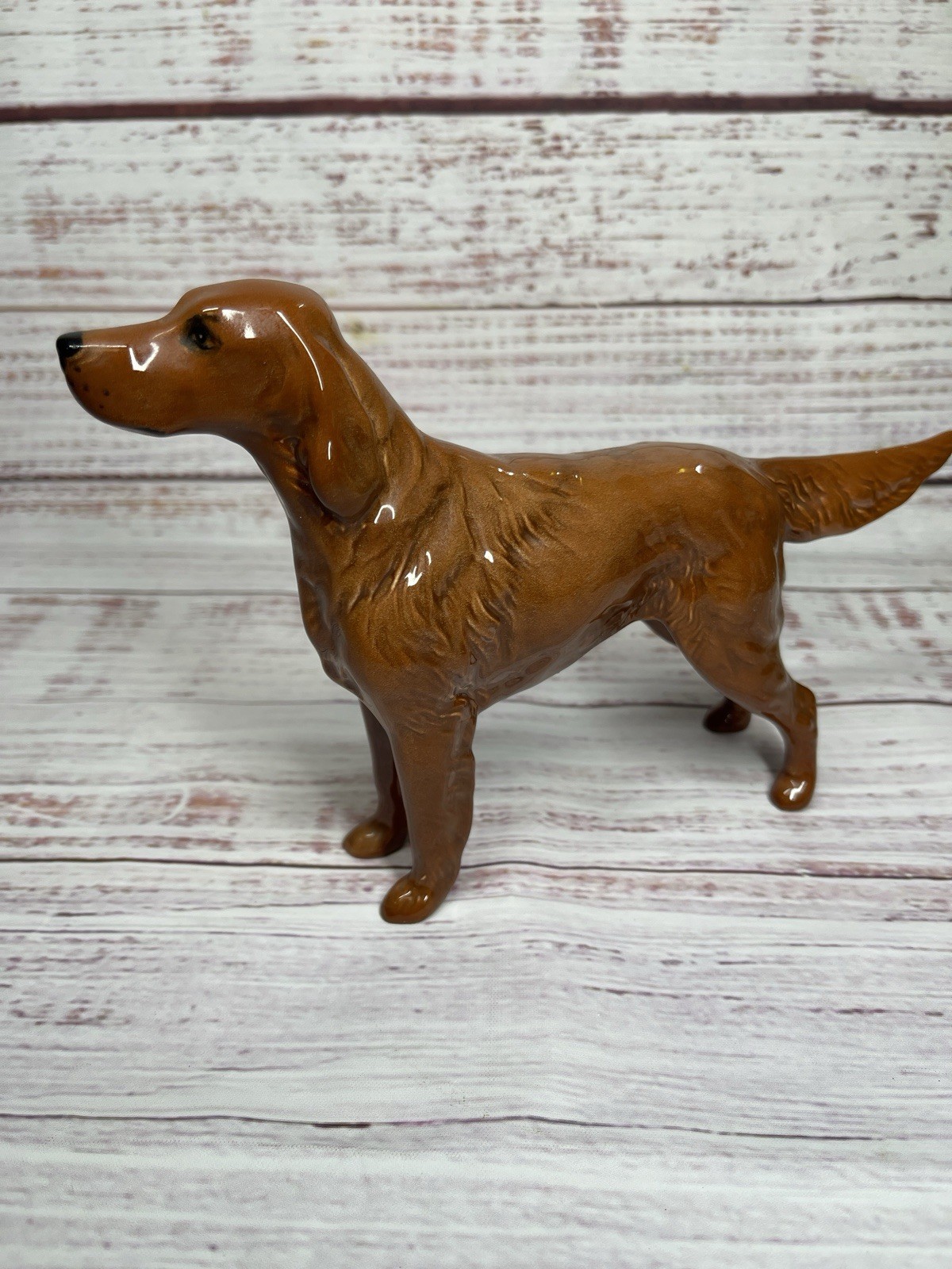 Vintage Sugar Beswick England Hand Painted Porcelain Figurine Irish Setter Dog