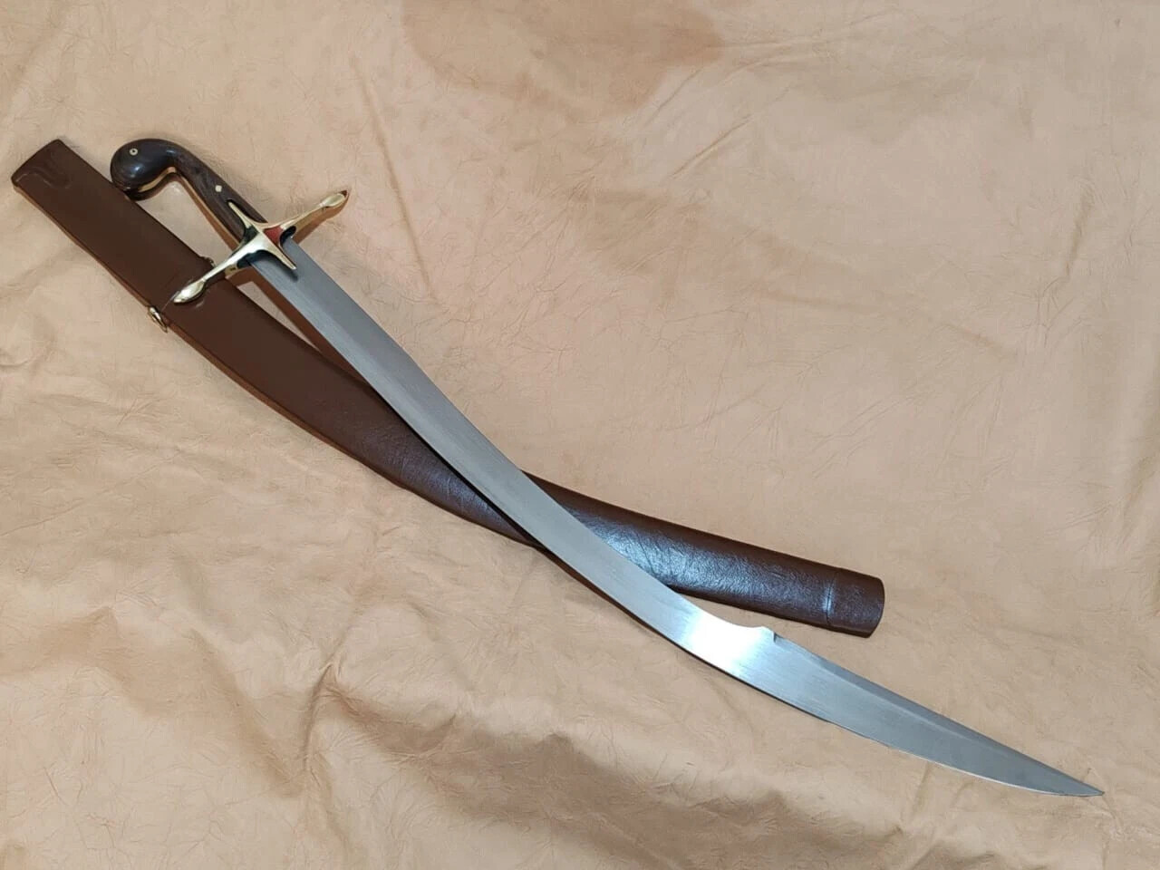 CUSTOM HANDMADE Ottoman Pala Kilij Saber Sword Full Tang Carbon Steel W/Scabbard