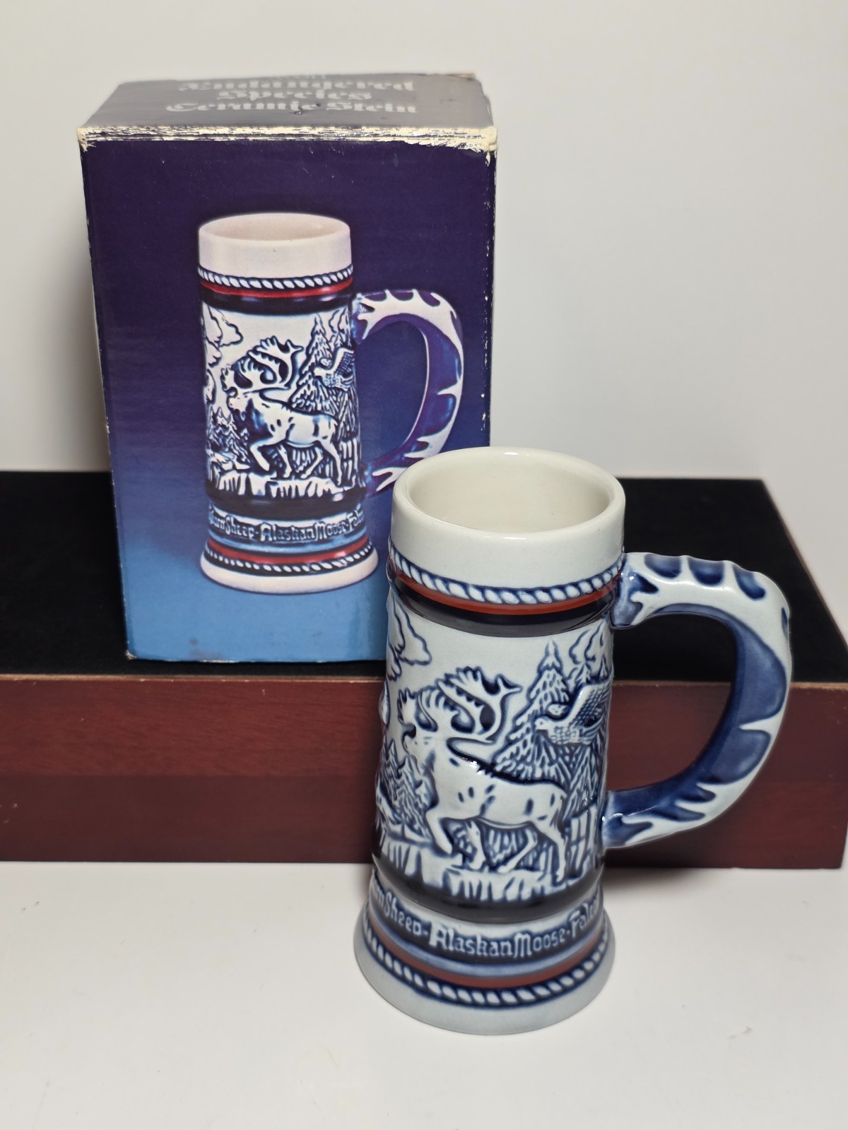 Vintage 1983 Avon Endangered Species Miniature Mug Stein - Brazil Ceramarte