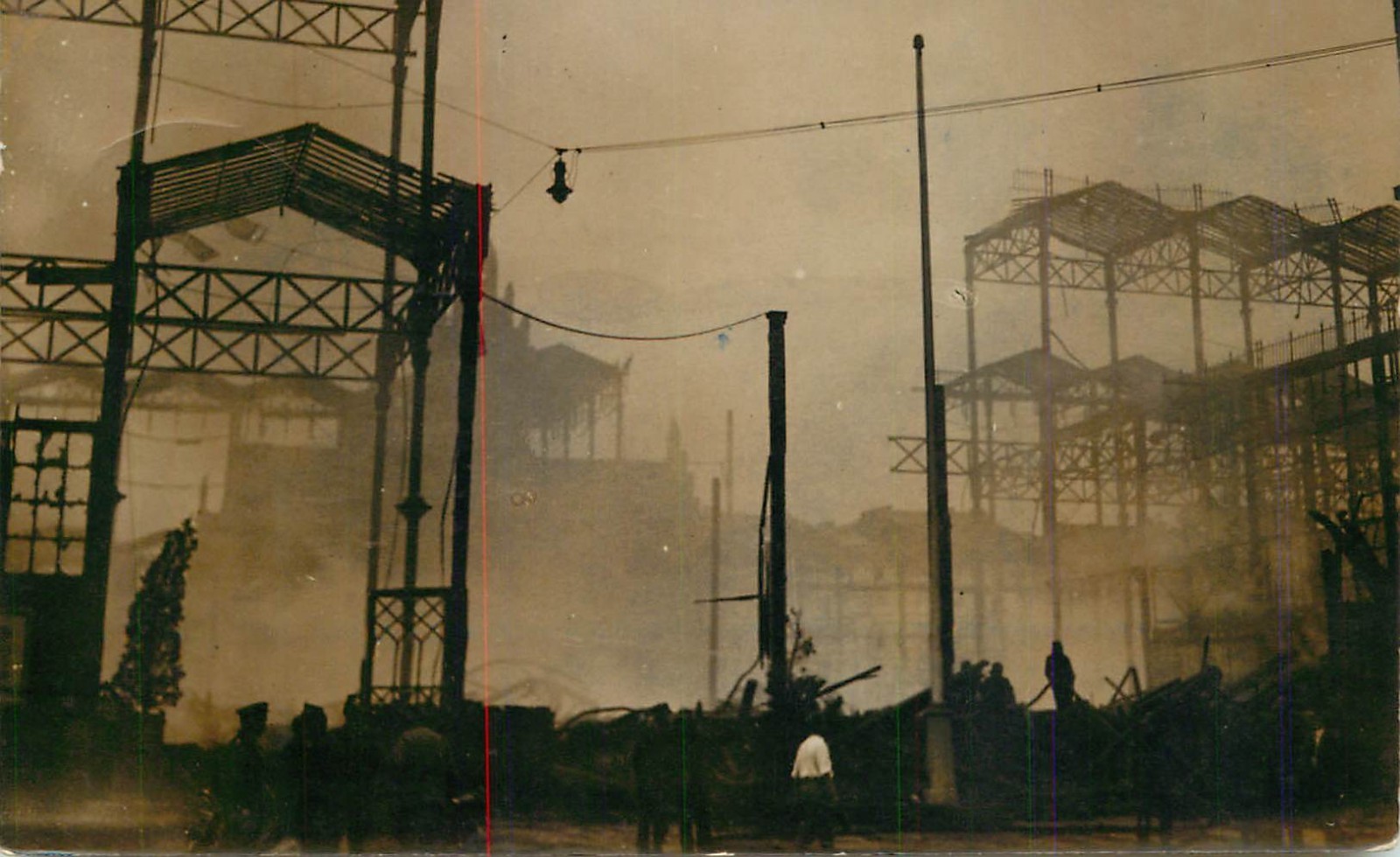 RPPC Munich Glaspalast Fire Ruins June 1931 Real Photo Postcard to Bucharest