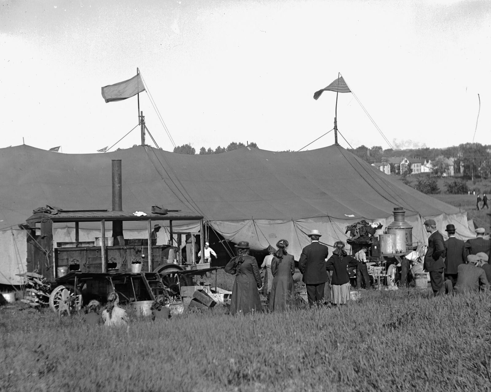 Buffalo Bill's Wild West Cookhouse Tent & Steam Wagon Circus 8X10 Photo 1913 Buffalo Bill's Wild West Cookhouse Tent & Steam Wagon Circus 8X10 Photo 1913