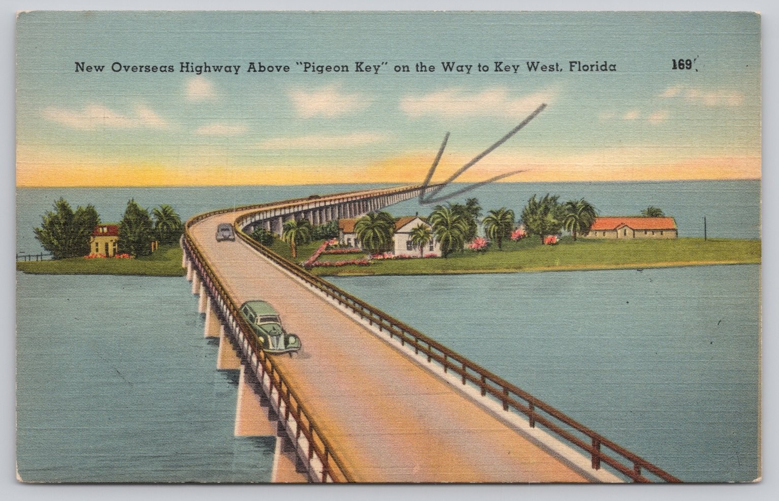 1947 Overseas Highway Pigeon Key Key West Florida Vintage Postcard Tichnor 1947 Overseas Highway Pigeon Key Key West Florida Vintage Postcard Tichnor