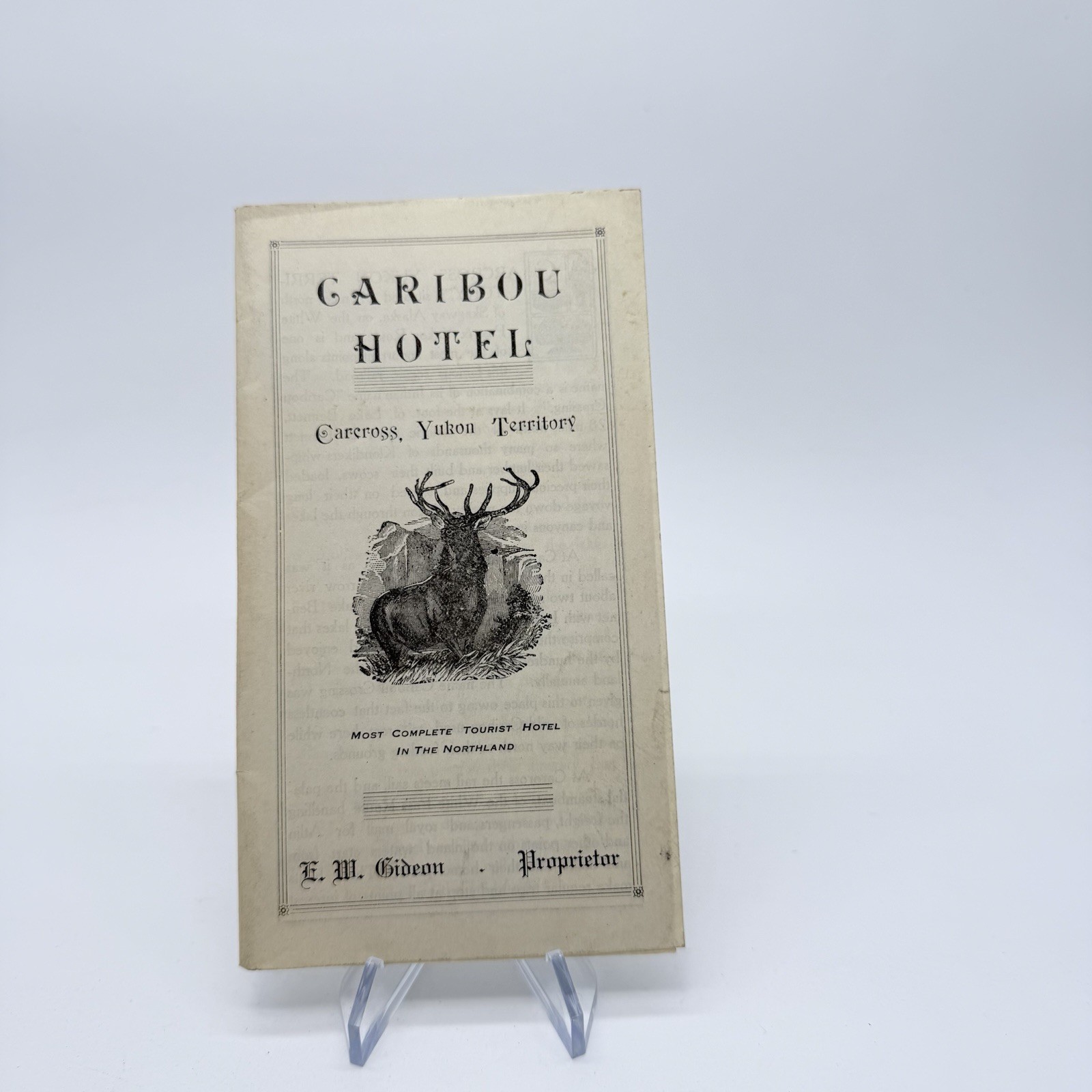 1920’s Caribou Hotel Carcross , Yukon Territory Promotional Hotel Brochure