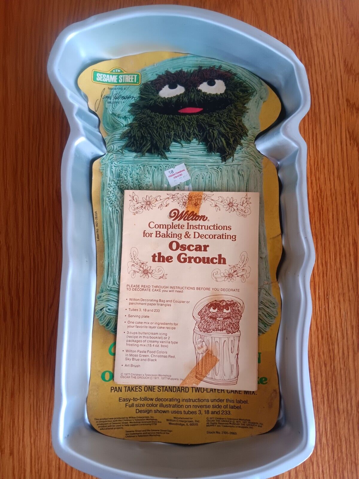 Vintage 1977 Wilton Muppets OSCAR THE GROUCH CAKE PAN Baking Mold & Instructions