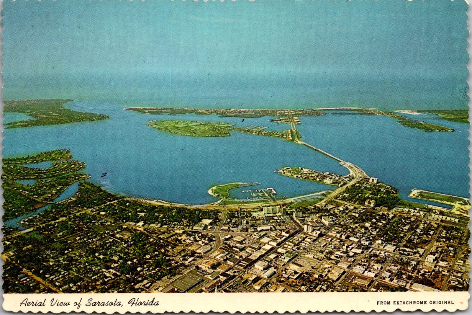 Aerial View of Sarasota FL Vintage Postcard TP14-18