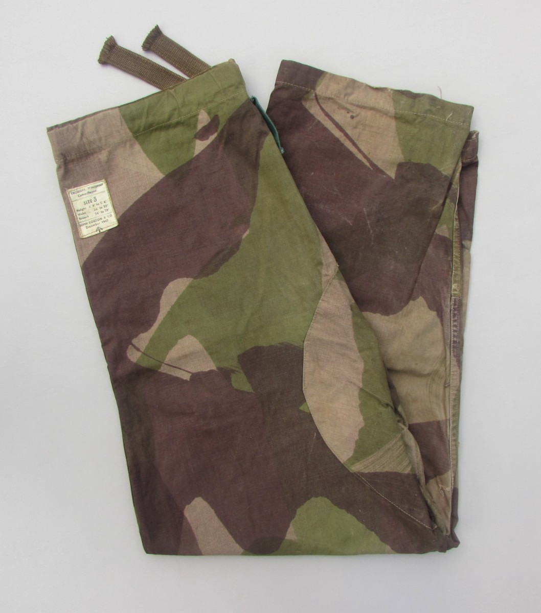 ORIGINAL 1943 WW2 BRITISH WINDPROOF CAMOUFLAGE TROUSERS INDOCHINA CAMO PANTS