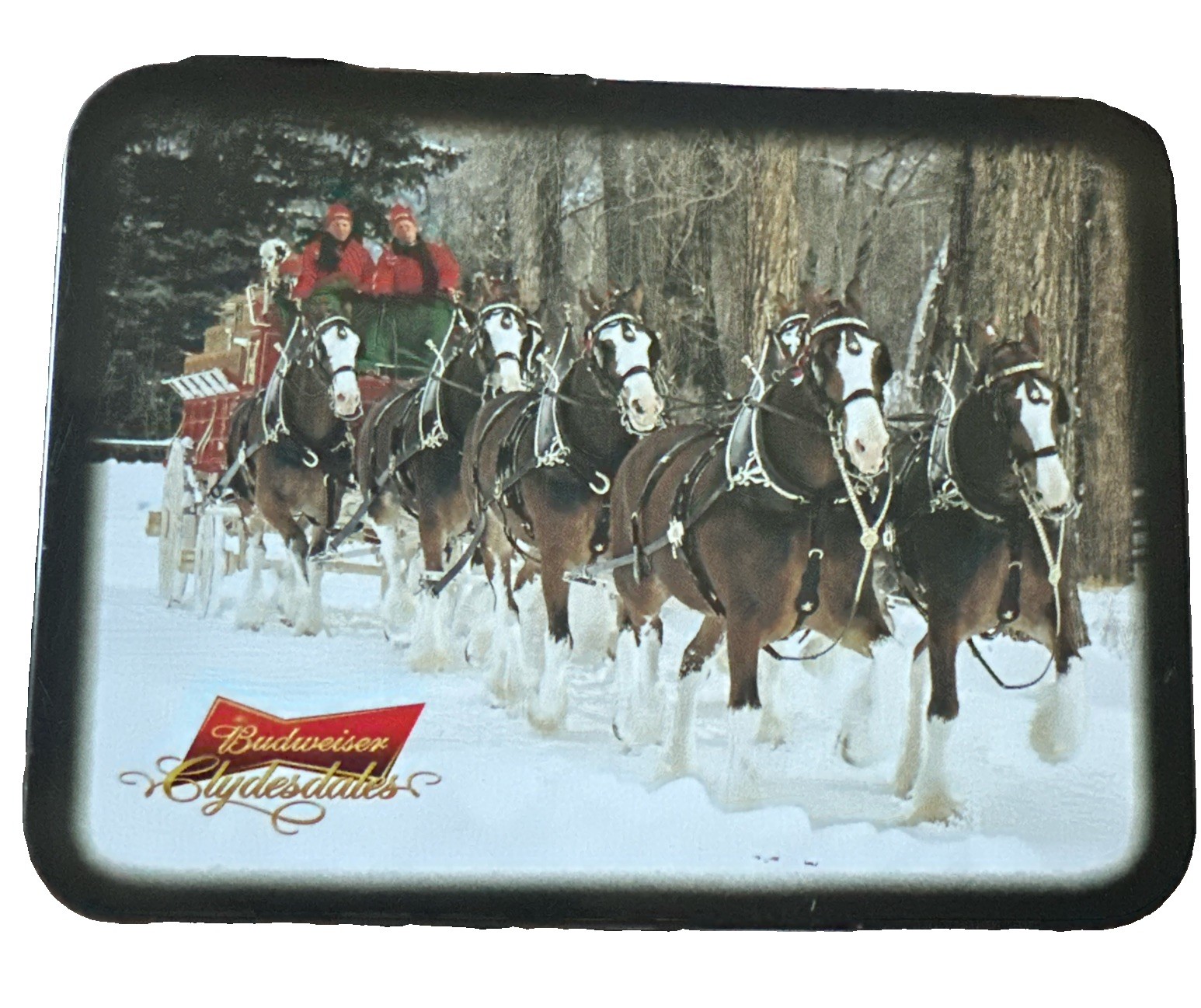 Budweiser Playing Cards Clydesdales Winter 2 Decks Collector Tin NIB Sealed