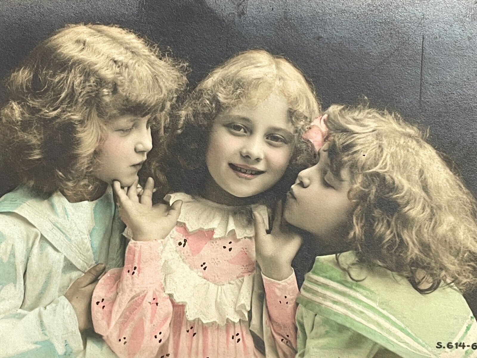B1 RPPC Photo Postcard Colored Tinted Girls Sisters Friends 1906