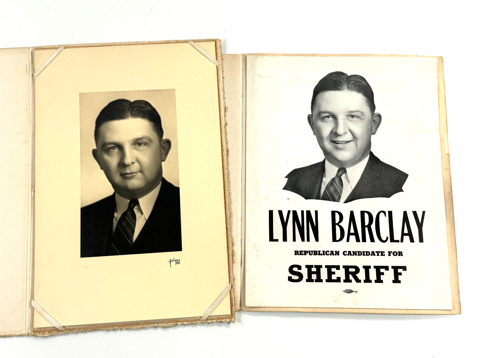 vtg 1950s Lynn Barclay Republican for Sheriff Kansas City KS MO Photo and poster