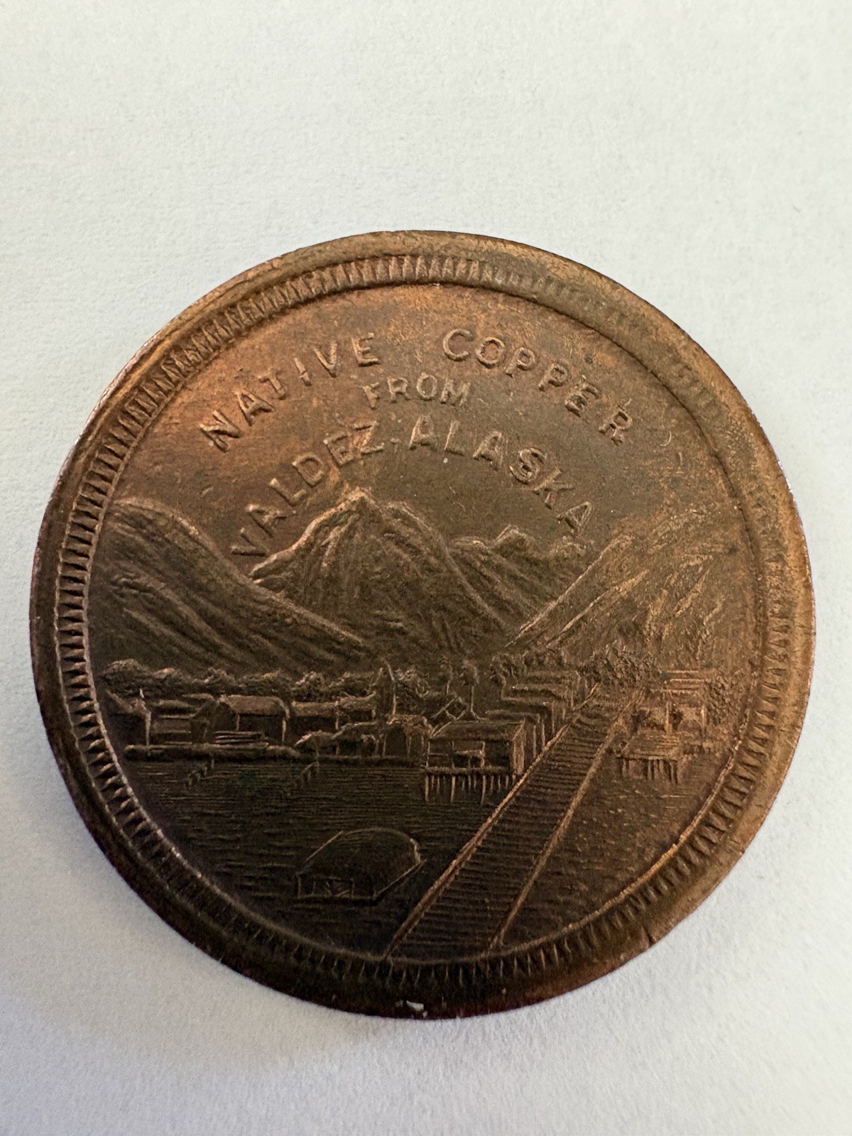 RARE Native Alaska Copper 12 1/2 Cent Valdez Coin RARE Native Alaska Copper 12 1/2 Cent Valdez Coin