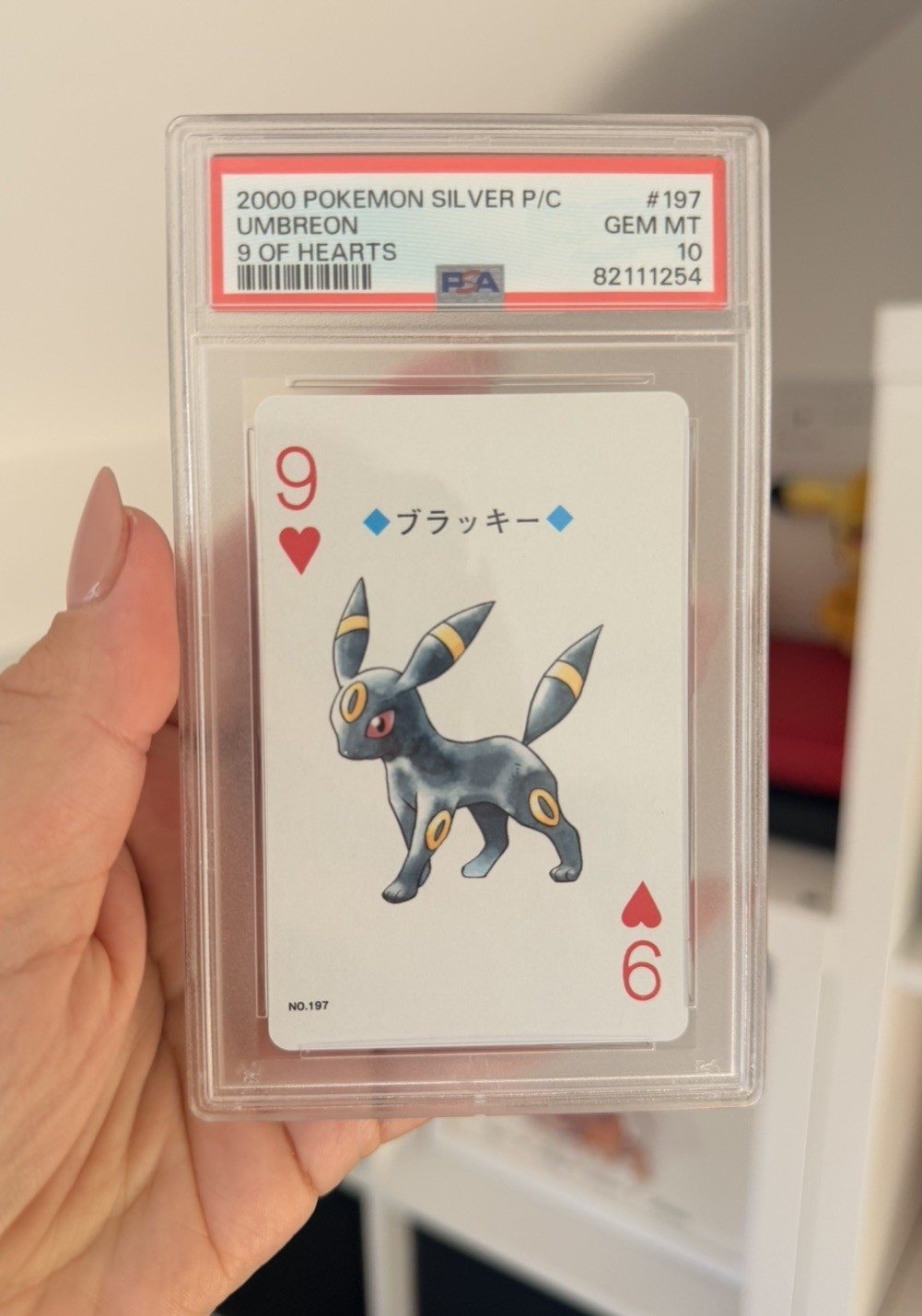 Umbreon PSA 10 Pokemon 9 Hearts 2000 Silver Lugia Poker Playing Cards #197 Eevee