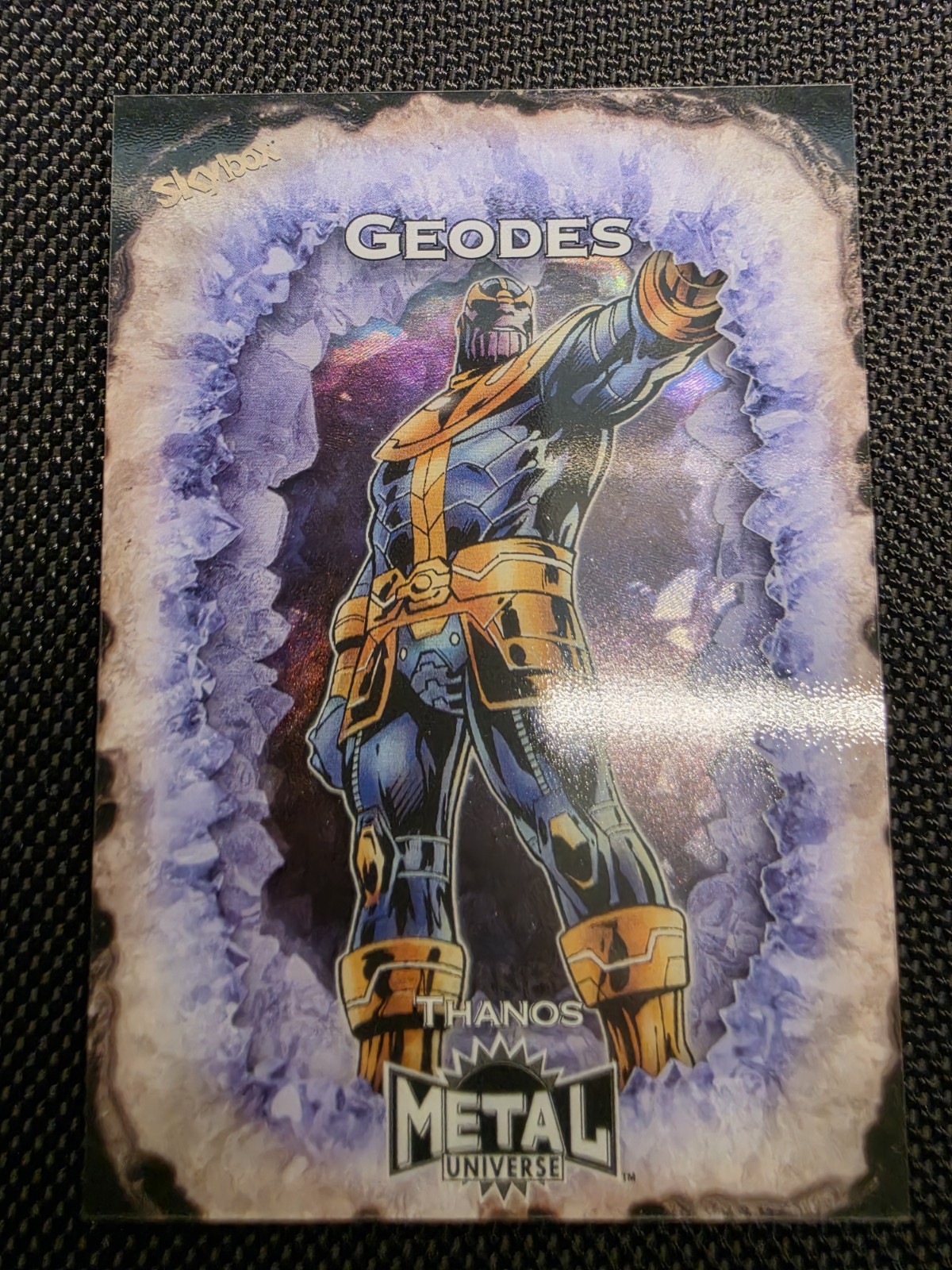 2024 Skybox Marvel Metal Universe Avengers Geodes SSP Thanos G-24 2024 Skybox Marvel Metal Universe Avengers Geodes SSP Thanos G-24