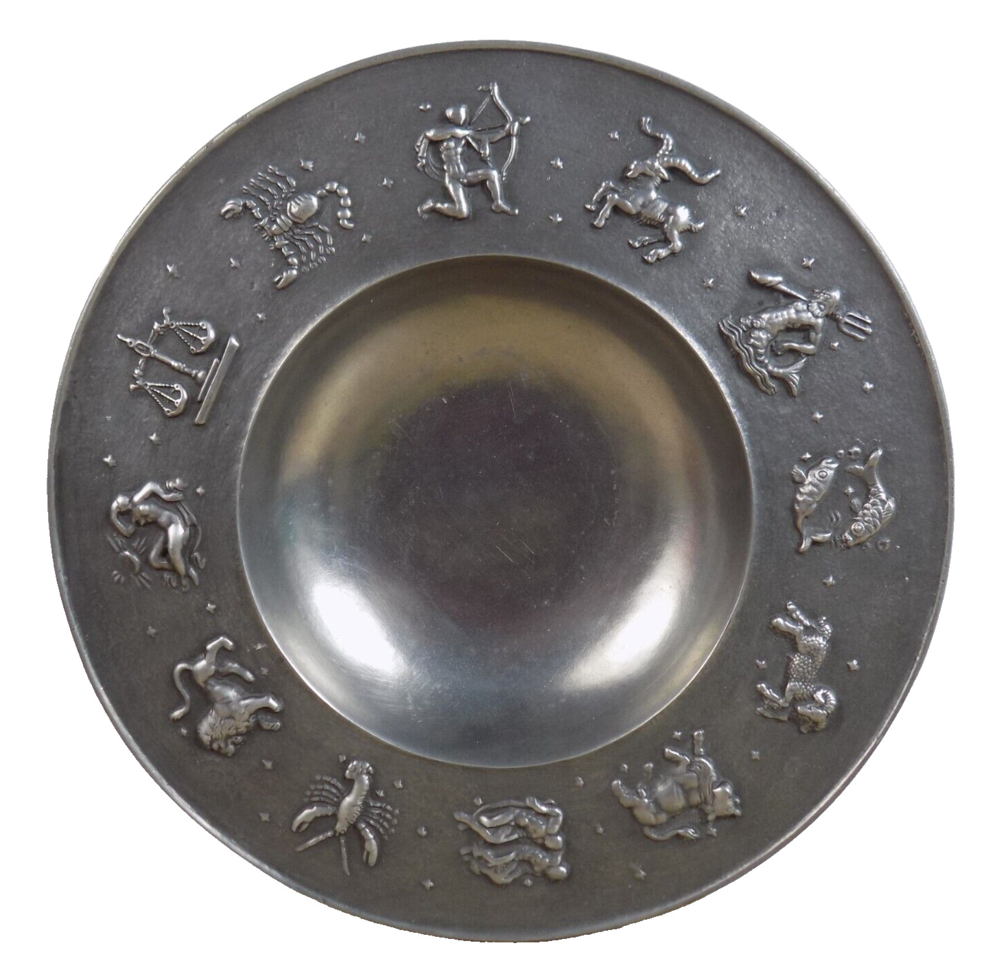 Hermann Haller Pewter Zodiac Wall Plate or Bowl 10.5\