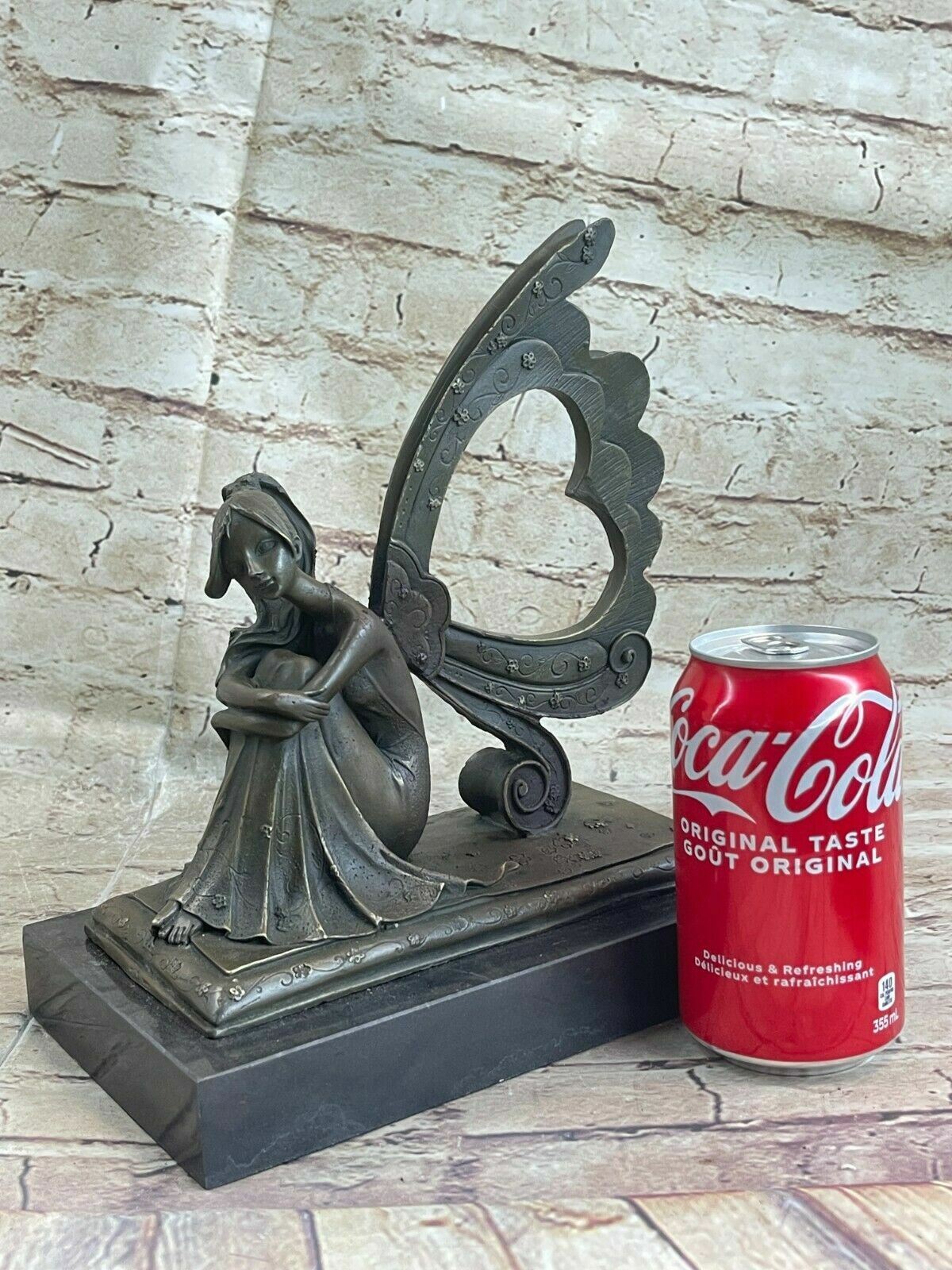 Folklore Chinese Pure Bronze Culture Belle Fairy Chang Moon Goddess Statue