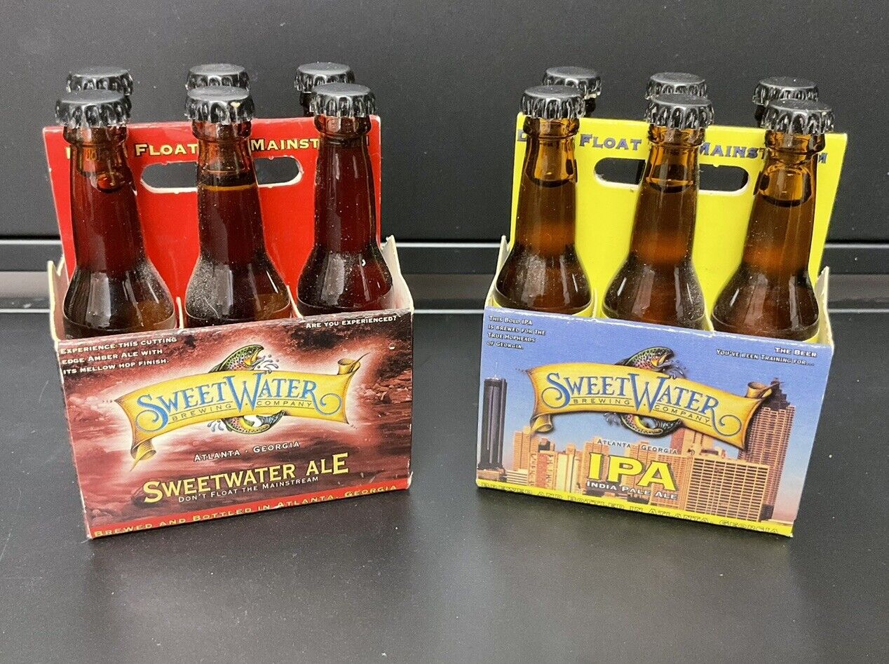 SweetWater Brewing Company~ 6 Miniature Bottles & Carton~Ale & IPA~Lot Of 2