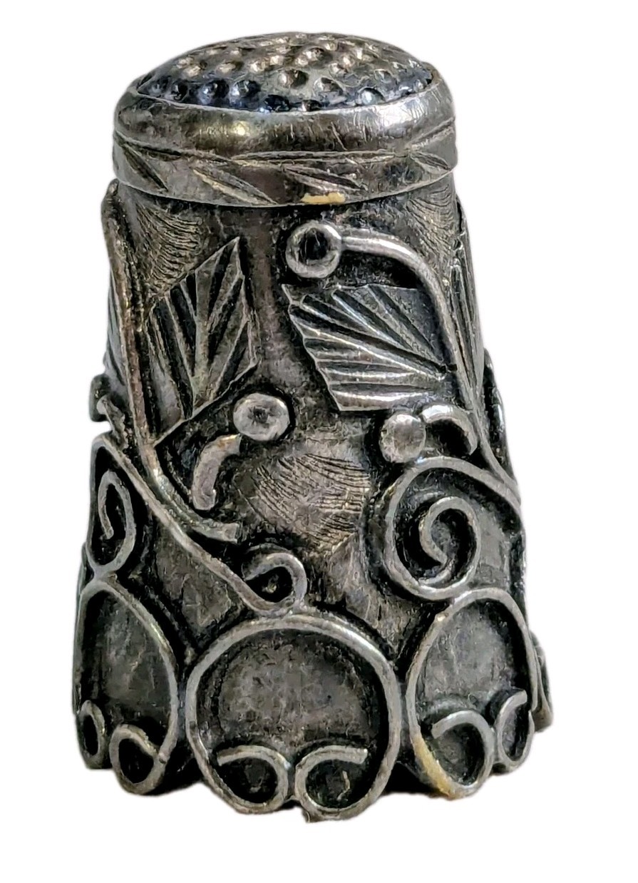 VTG Sterling SILVER Mexican Filigree Sewing THIMBLE Collectible