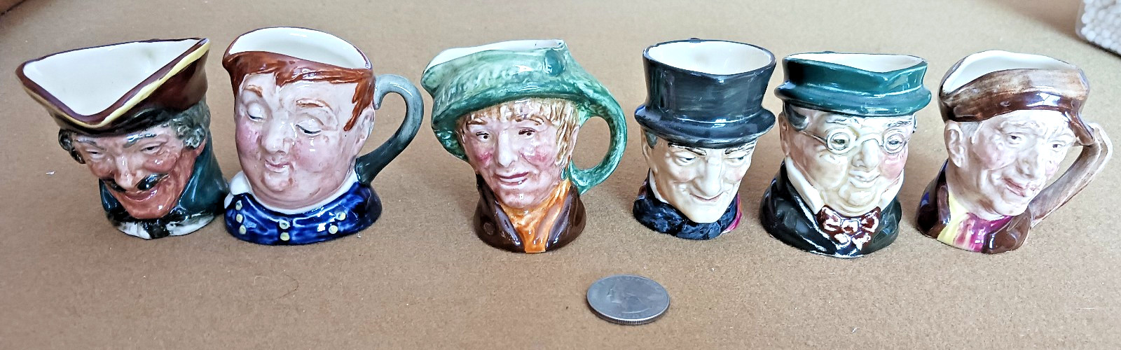 Vintage Royal Doulton Miniature Character Jugs – Collection Lot of 6 2.25\