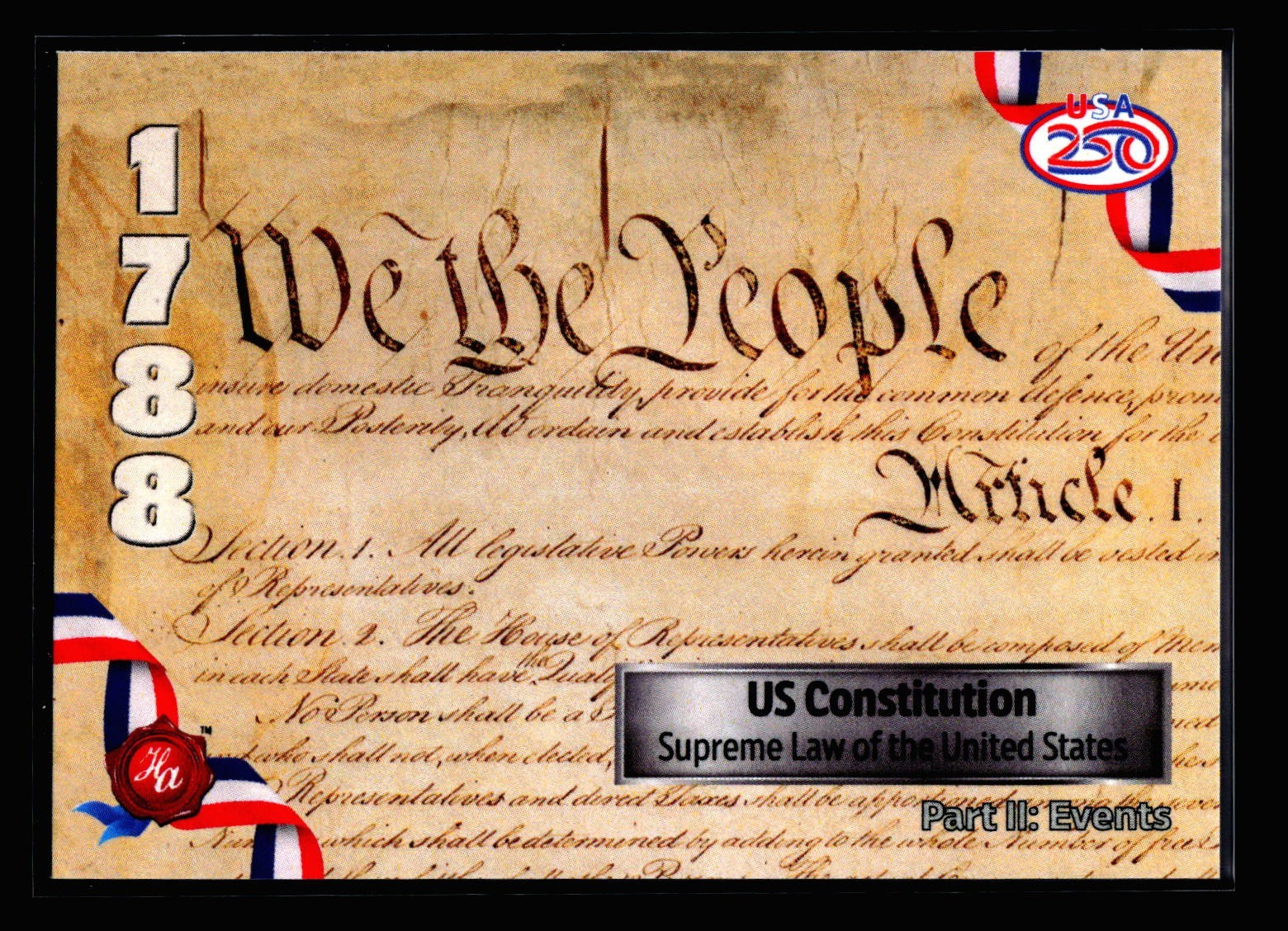 2026 Historic Autographs 250th=Events #153 US Constitution 1788