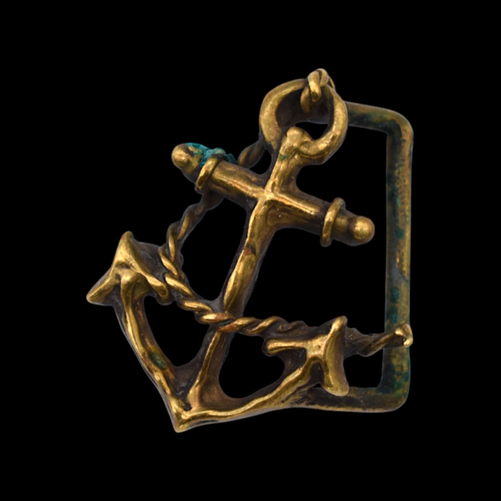 Ivar Hyden Anchor SMALL Solid Brass Vintage Belt Buckle [ca. 1970s]