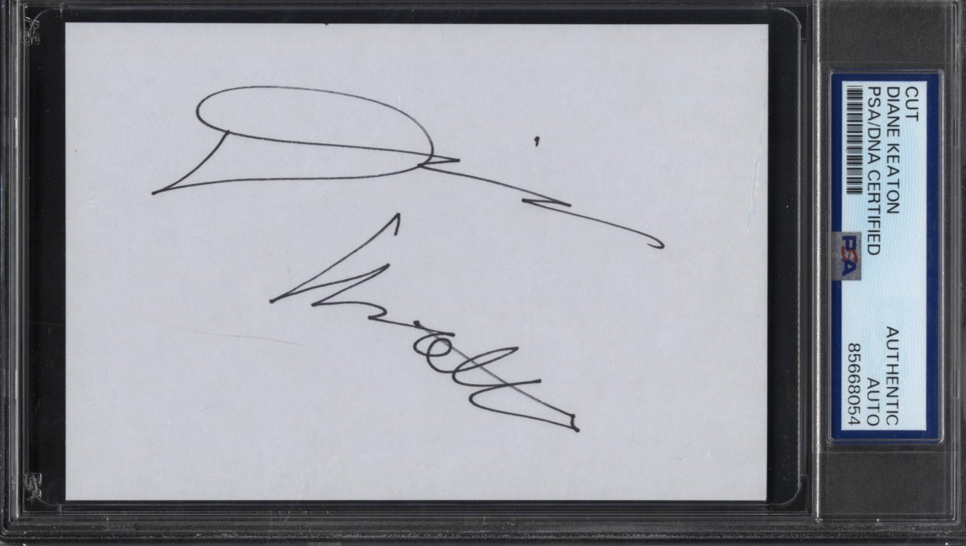 DIANE KEATON Iconic Actress THE GODFATHER Signed Autographed Cut 3.5 x 5 PSA