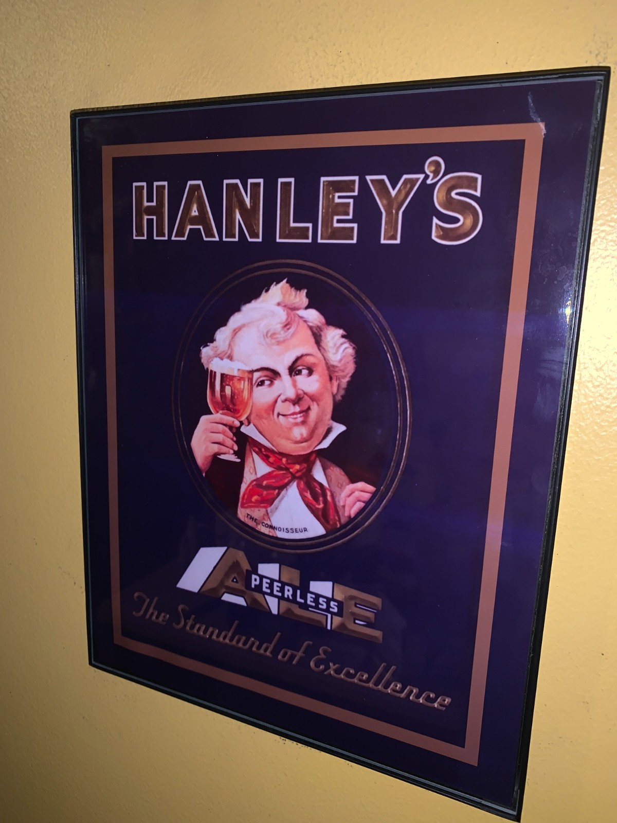 Hanley\'s Ale Beer Bar Man Cave Framed Advertising Sign