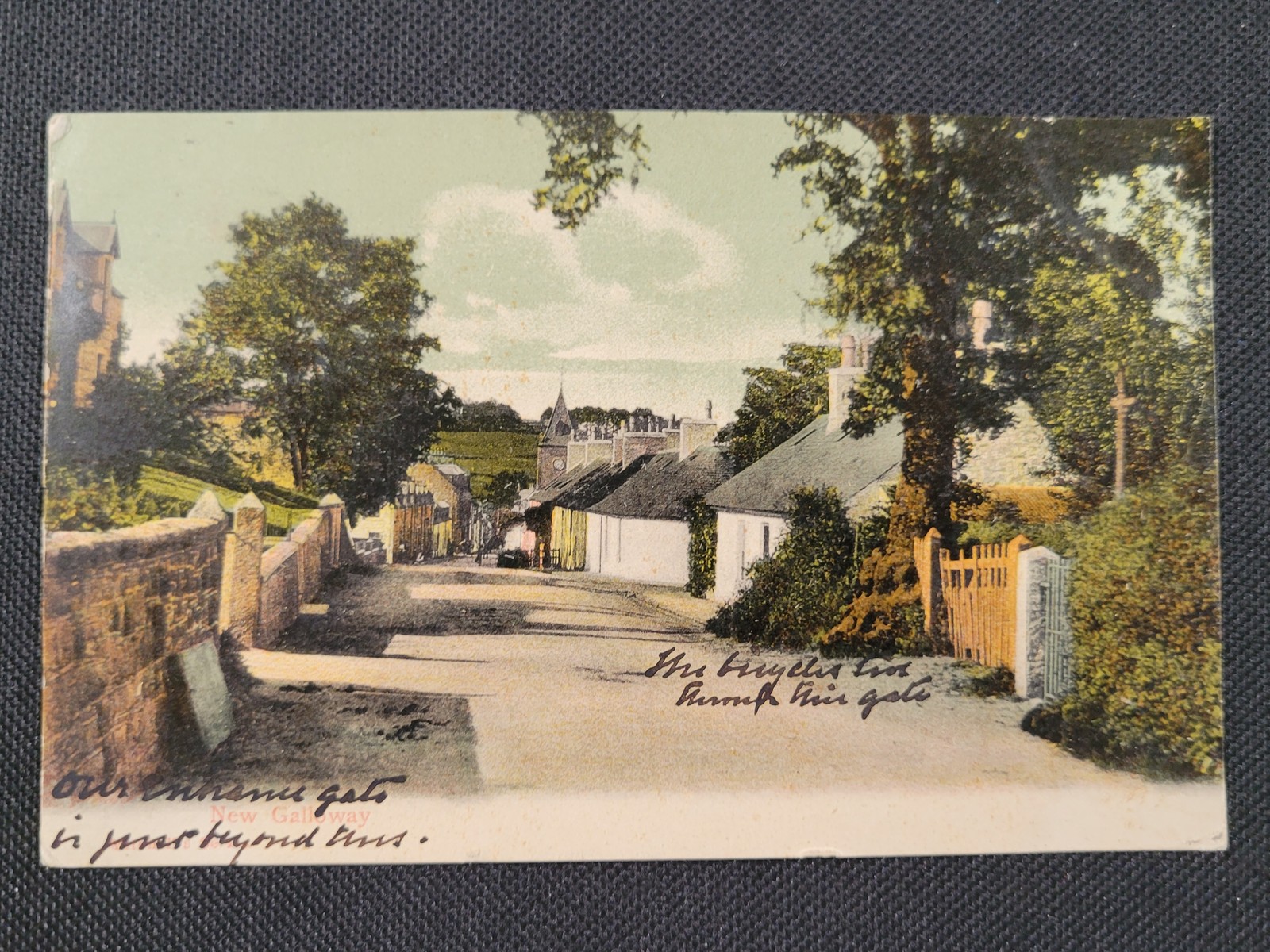 Vintage Galloway Scotland Postcard 1900s Street Scene Handwriting Stamp Collecti